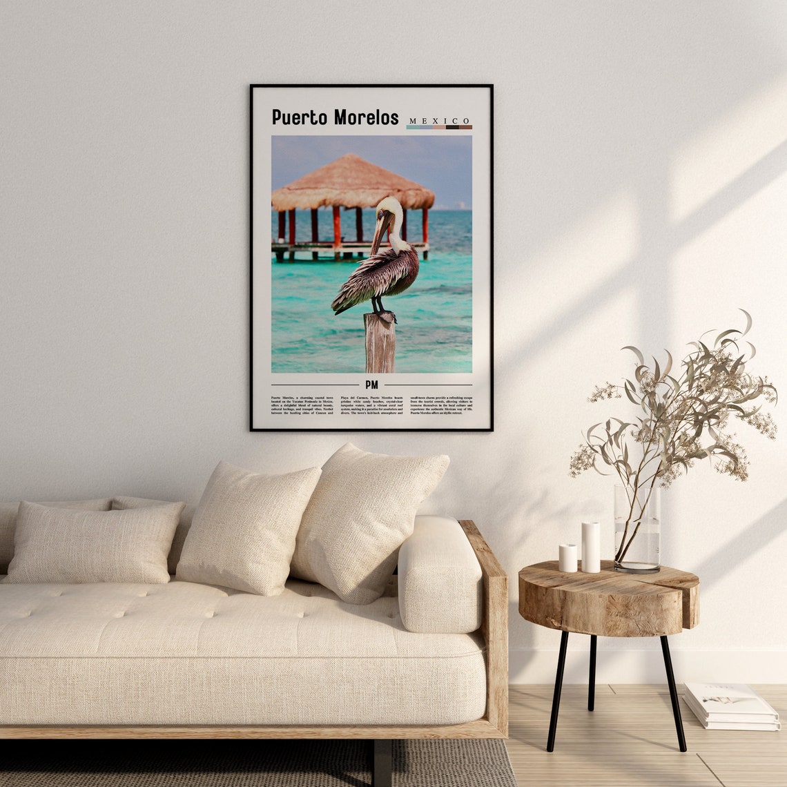 Puerto Morelos Poster Puerto Morelos Print Puerto Morelos Wall Art Minimal Travel Print Travel Destination Oil Painting Poster - Image 3
