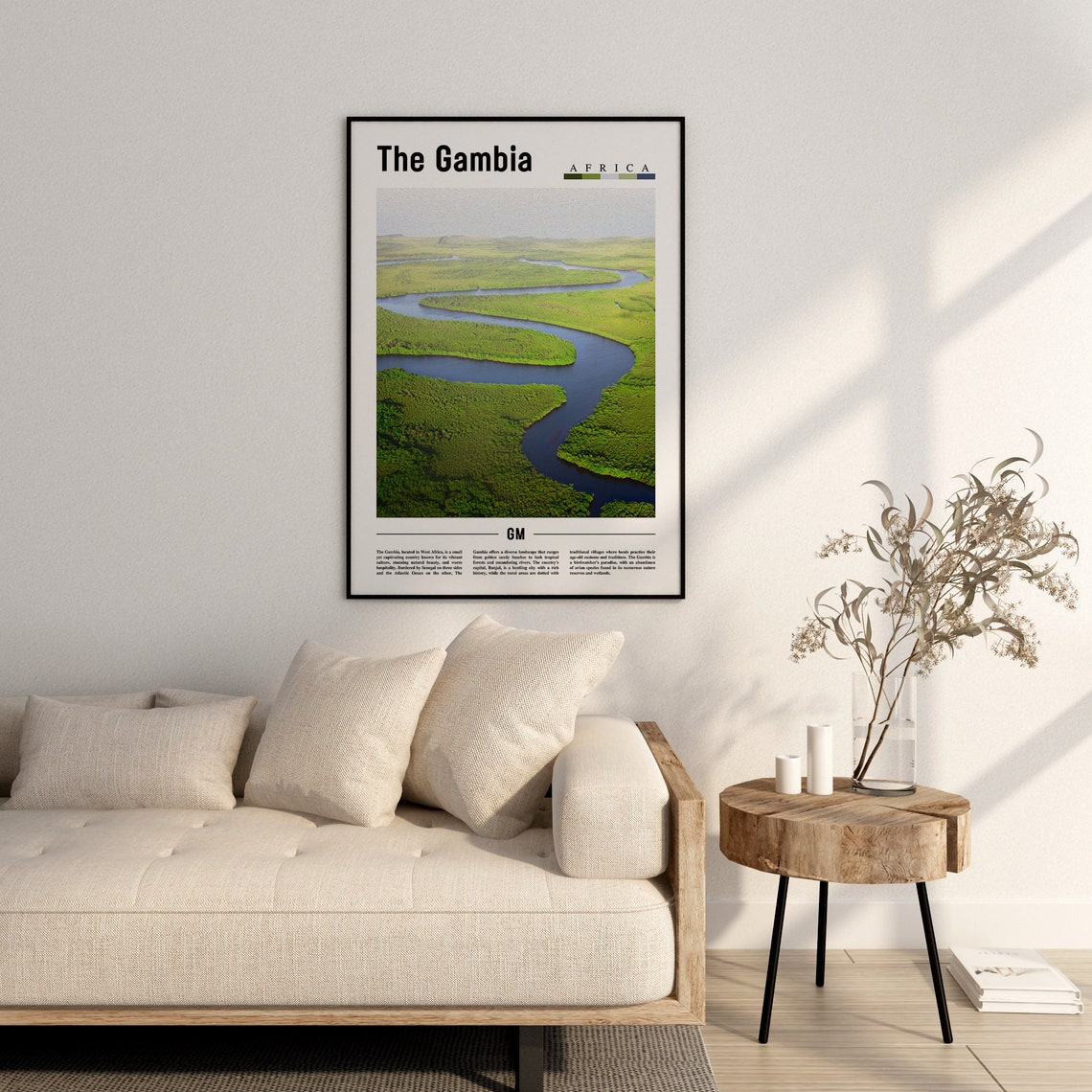 The Gambia Poster The Gambia Print The Gambia Wall Art Minimal Travel Print Travel Destination Oil Painting Poster - Image 3