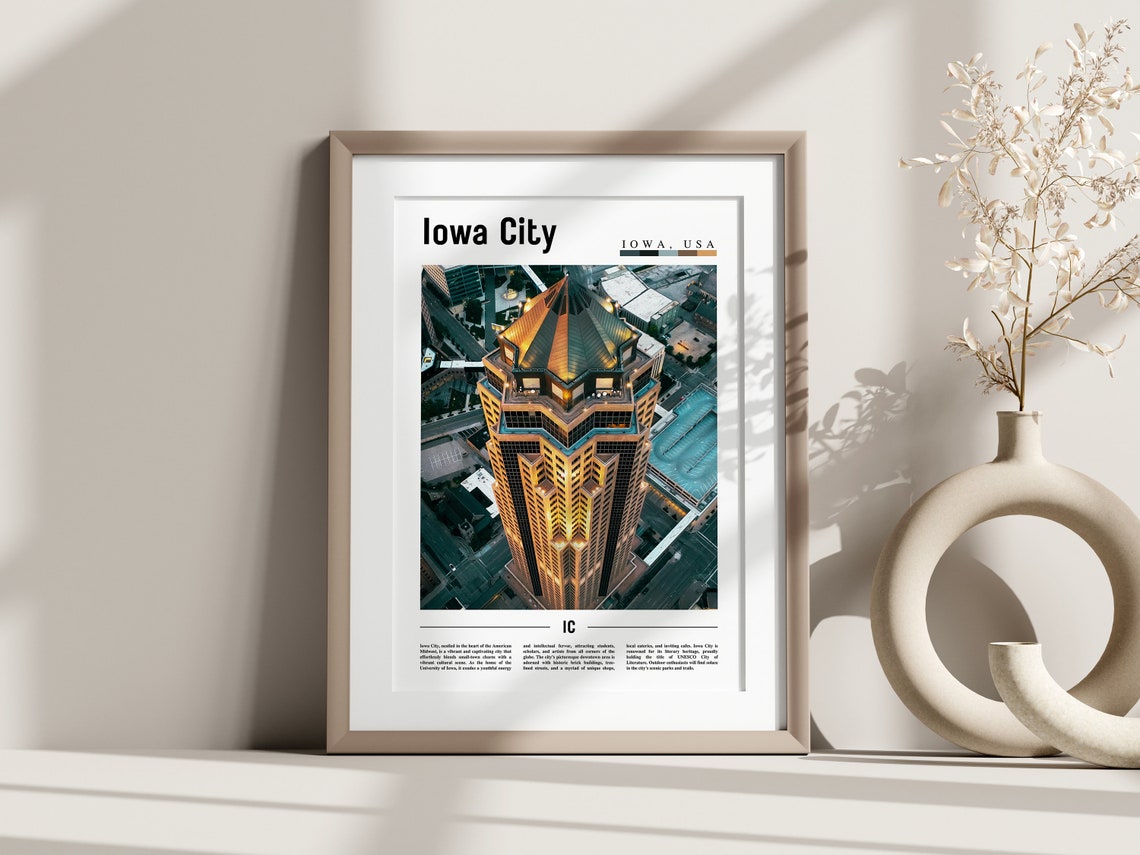 Iowa City Poster Iowa City Print Iowa City Wall Art United States Photo United States Poster United States Print - Image 3