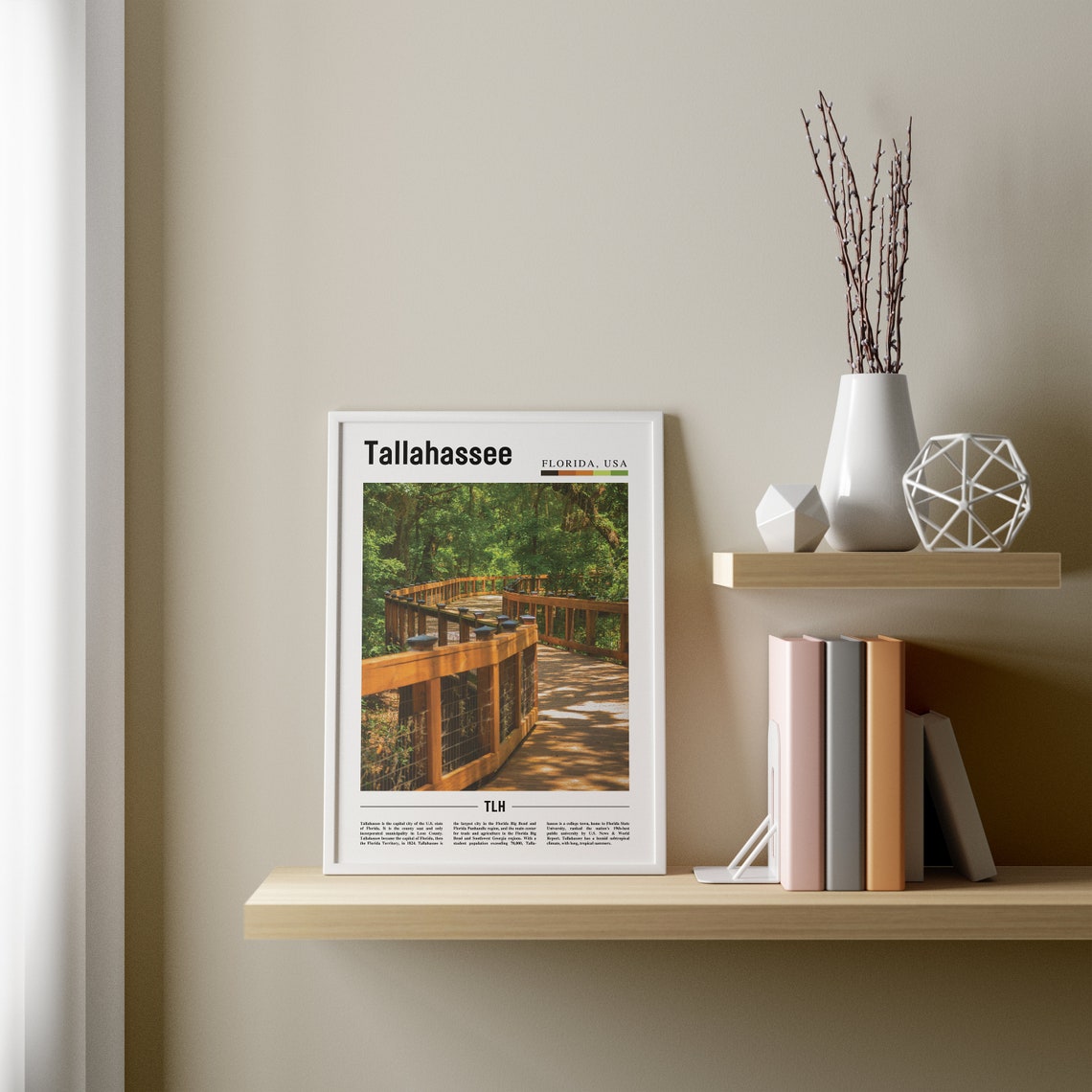 Tallahassee Print Tallahassee Poster Tallahassee Wall Art Oil Painting Poster City Print City Artwork Travel Artwork Travel Wall Art - Image 3