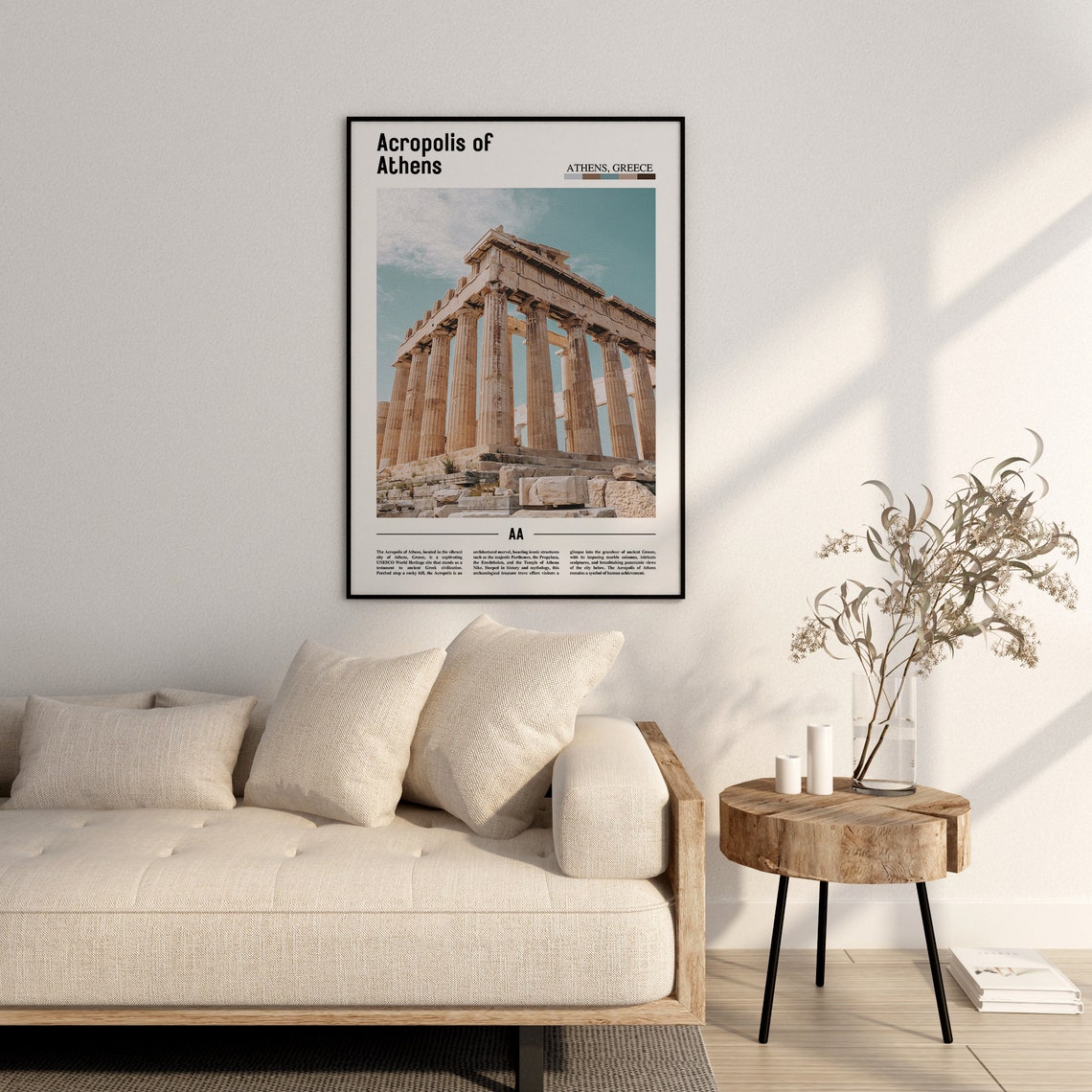 Acropolis Of Athens Poster Acropolis Of Athens Print Acropolis Of Athens Wall Art Minimal Travel Print Oil Painting Poster - Image 2