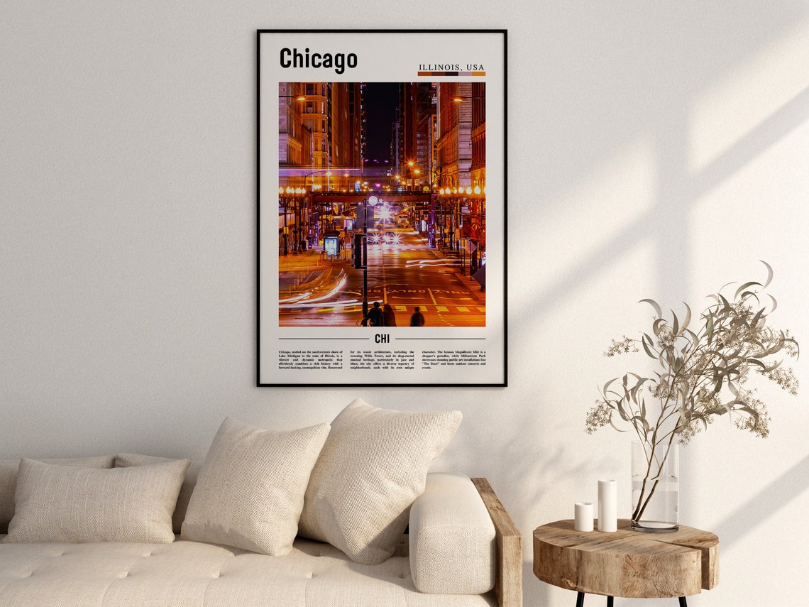 Chicago Print Chicago Poster Chicago Wall Art United States Photo United States Poster United States Print - Image 2
