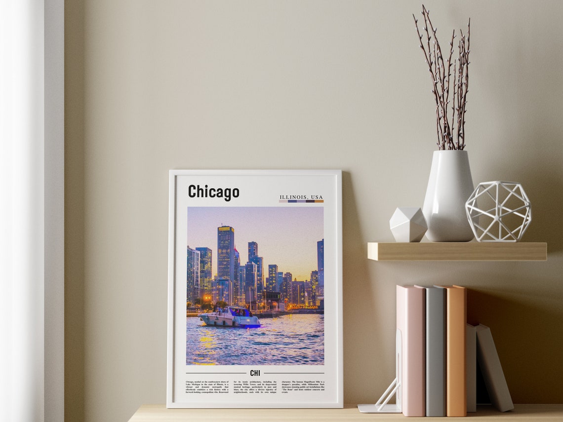 Chicago Print Chicago Poster Chicago Wall Art United States Photo United States Poster United States Print - Image 3