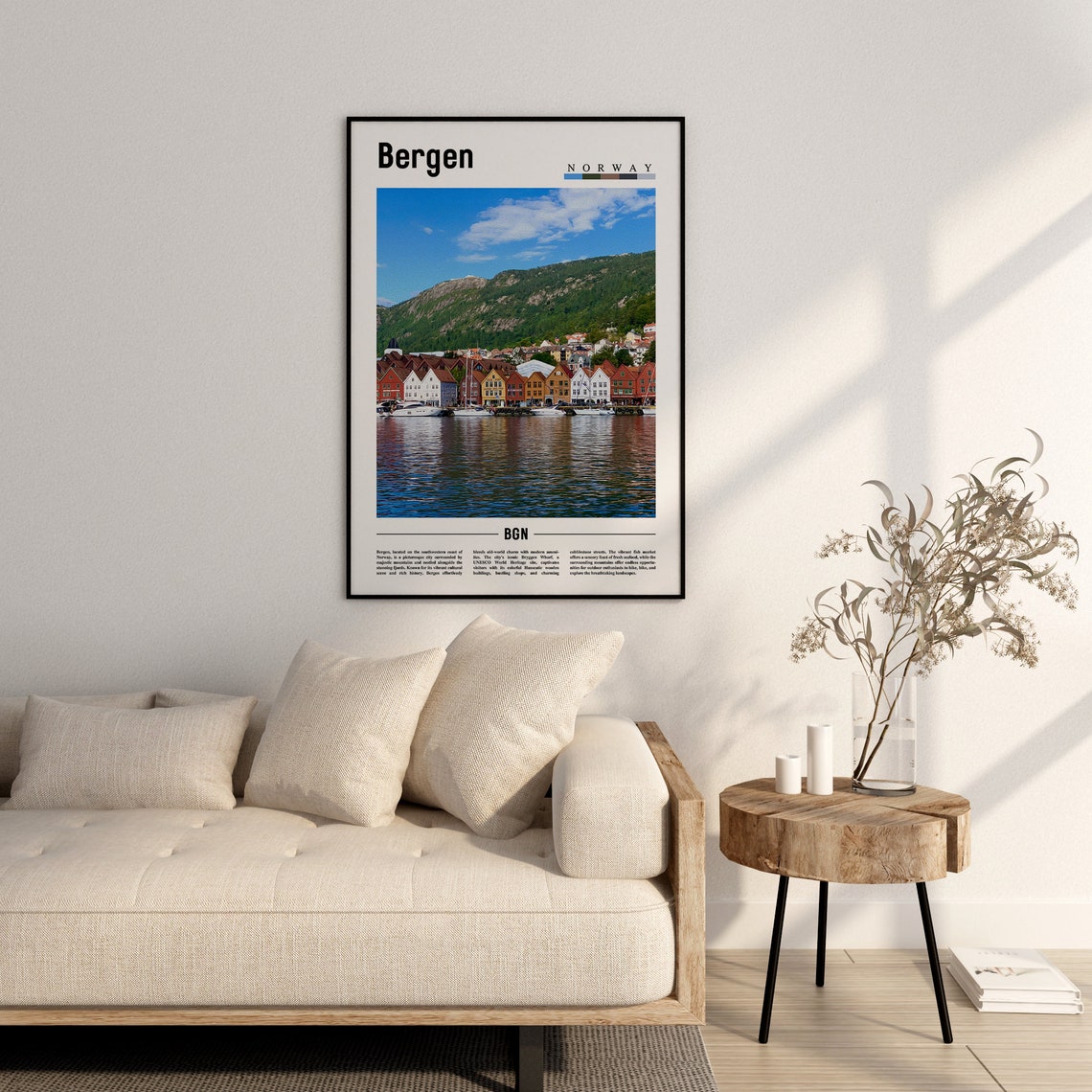 Bergen Poster Bergen Print Bergen Wall Art Europe Photo Europe Poster Europe Print Travel Poster - Image 2