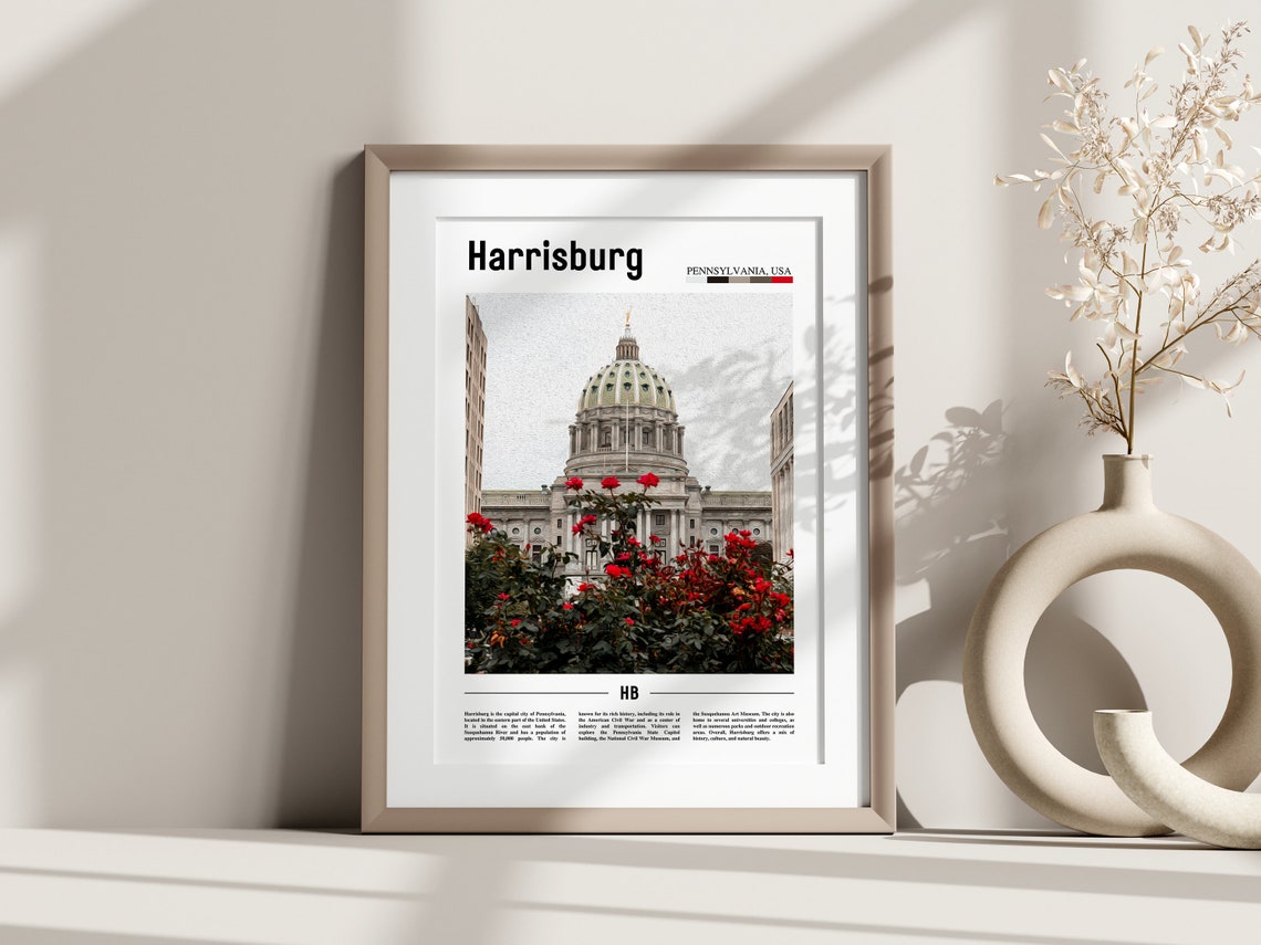 Harrisburg Poster Harrisburg Print Harrisburg Wall Art United States Photo United States Poster United States Print - Image 2