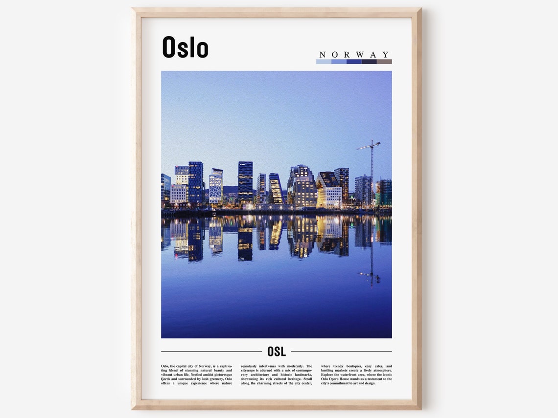Oslo Poster Oslo Print Oslo Wall Art Europe Photo Europe Poster Europe Print Travel Poster