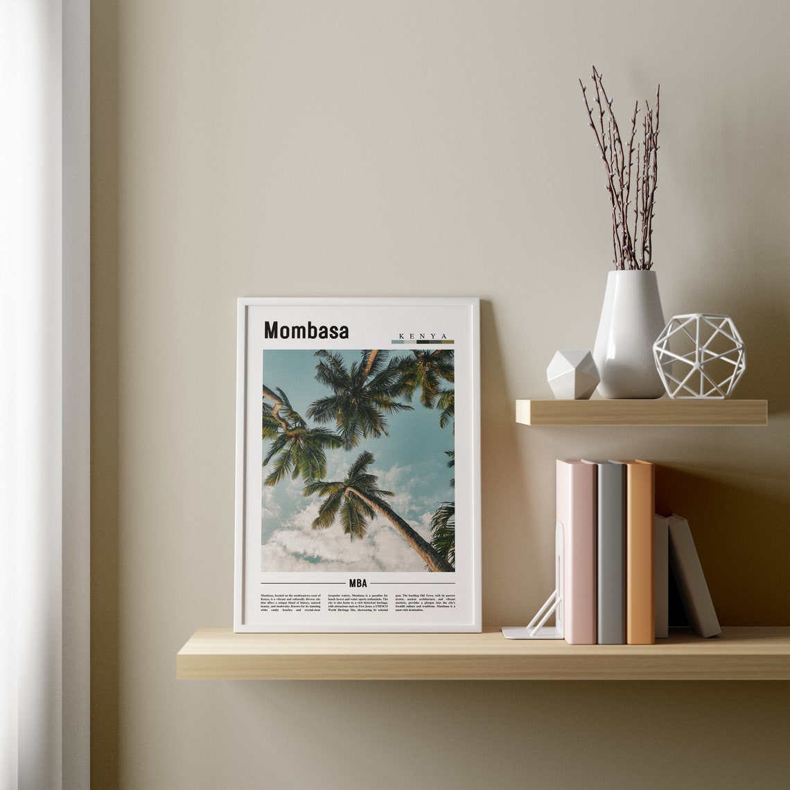 Mombasa Poster Mombasa Print Mombasa Wall Art Minimal Travel Print Travel Destination Oil Painting Poster - Image 4