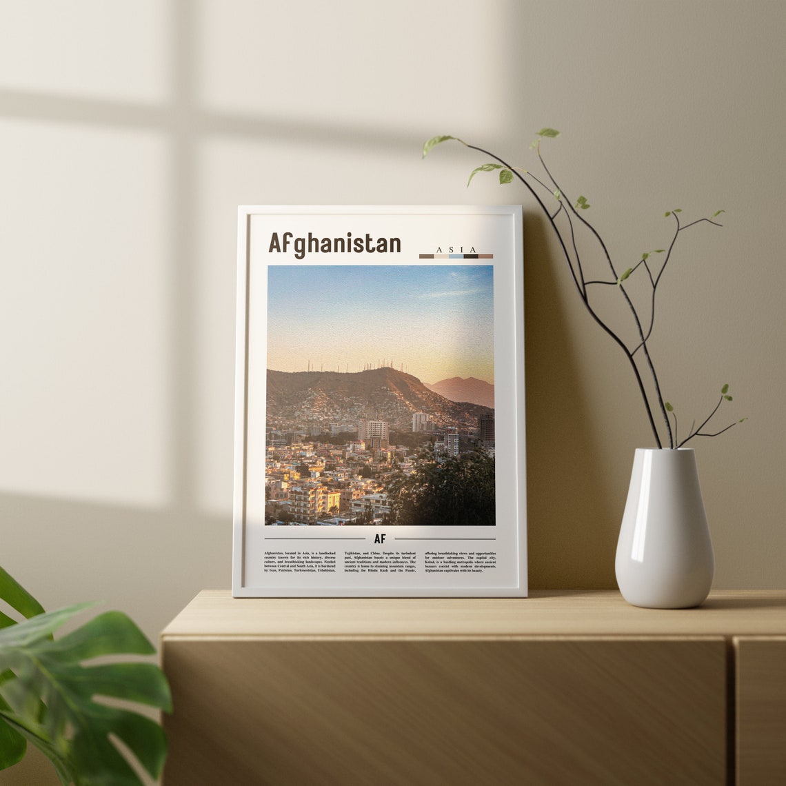 Afghanistan Poster Afghanistan Print Afghanistan Wall Art Asia Print Asia Poster Asia Photo Minimal Travel Poster - Image 2