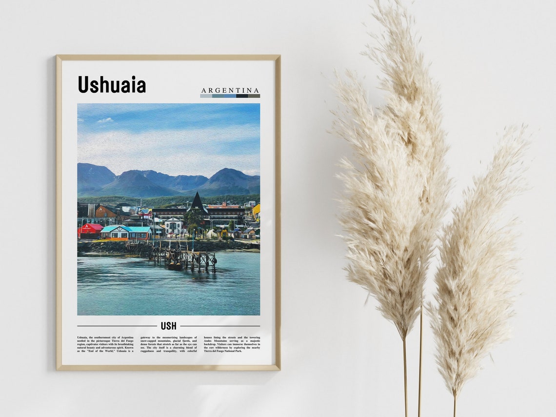 Ushuaia Poster Ushuaia Print Ushuaia Wall Art South America Poster South America Print Travel Poster - Image 4