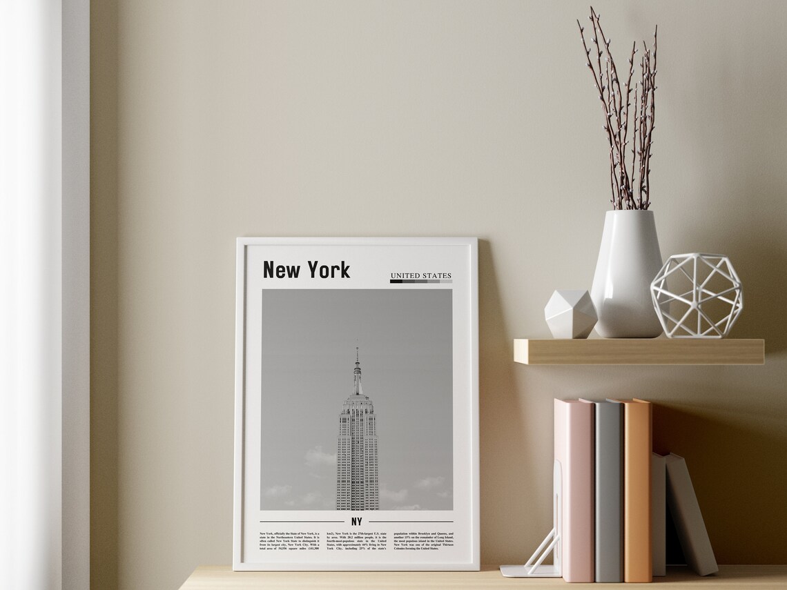New York Minimal Travel Poster, Black And White - Image 3