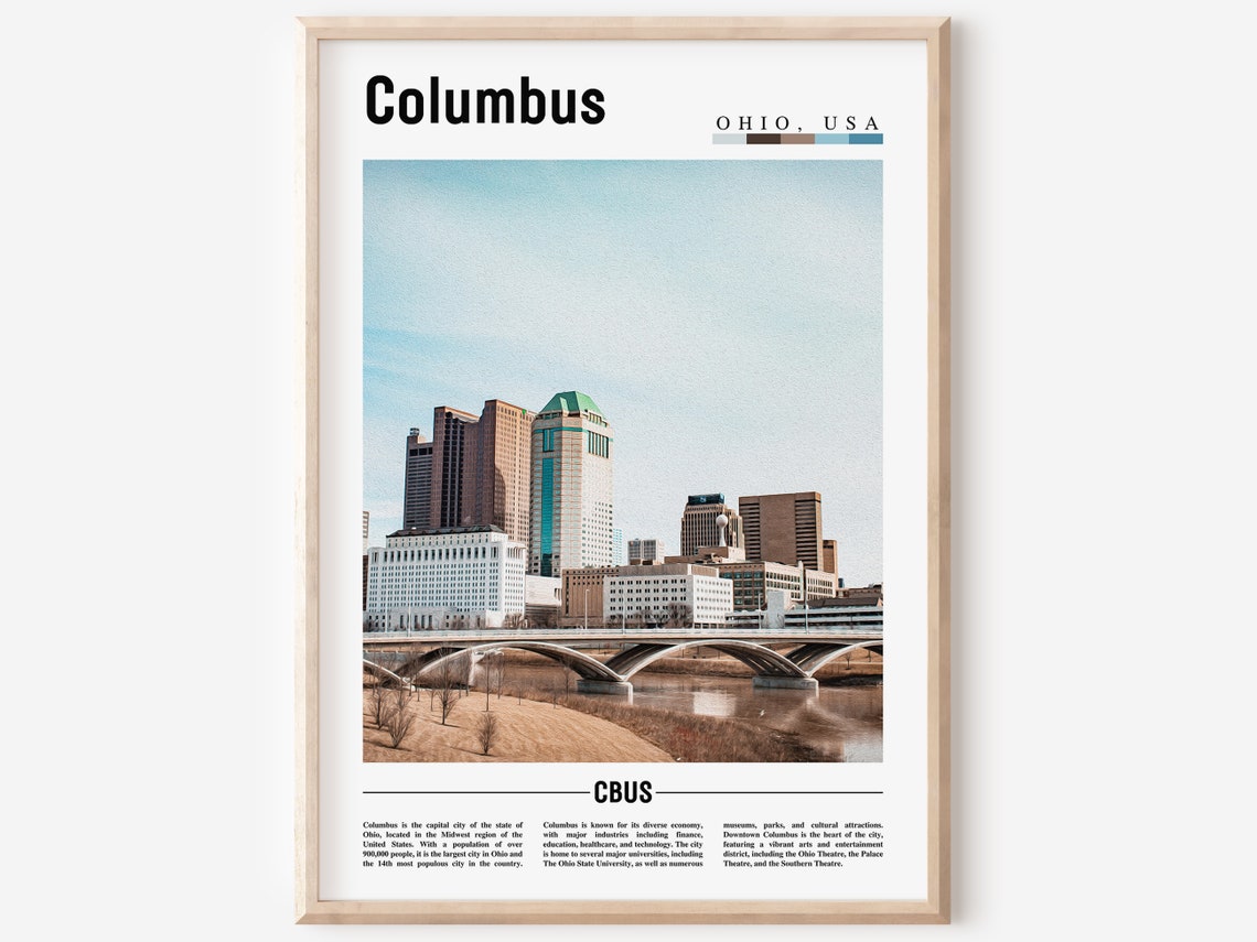 Columbus Poster Columbus Print Columbus Wall Art United States Photo United States Poster United States Print
