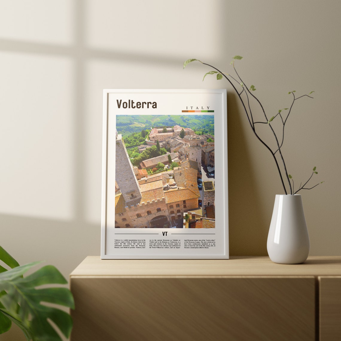 Volterra Print Volterra Poster Volterra Wall Art Italy Photo Italy Poster Italy Print Italy Wall Art Minimal Travel Poster - Image 3
