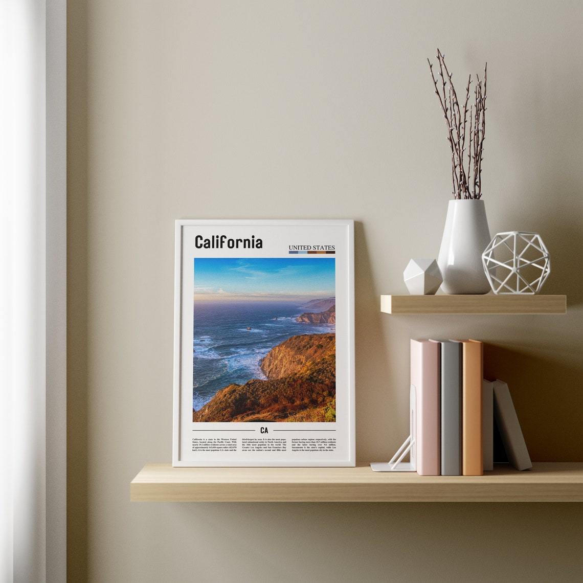California Poster California Print California Wall Art Minimal Travel Print Minimal City Poster Travel Destination Oil Painting Poster - Image 2