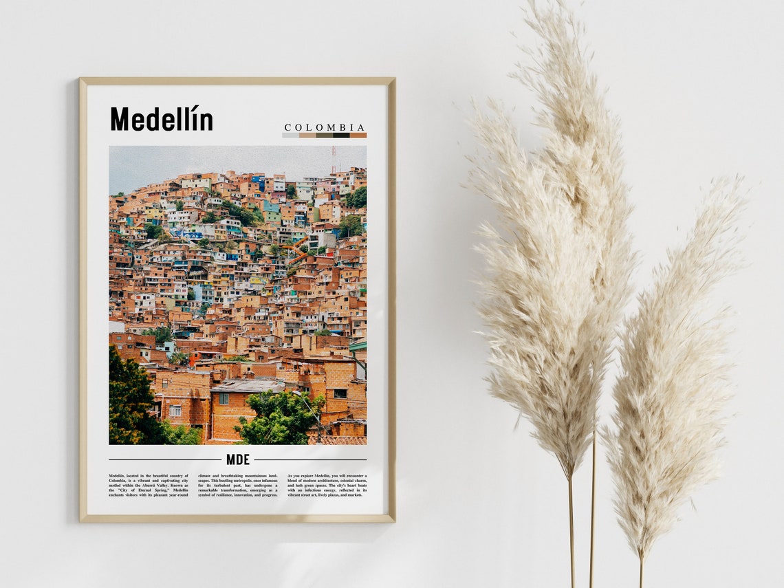 Medelln Poster Medelln Print Medelln Wall Art South America Poster South America Print Travel Poster - Image 4