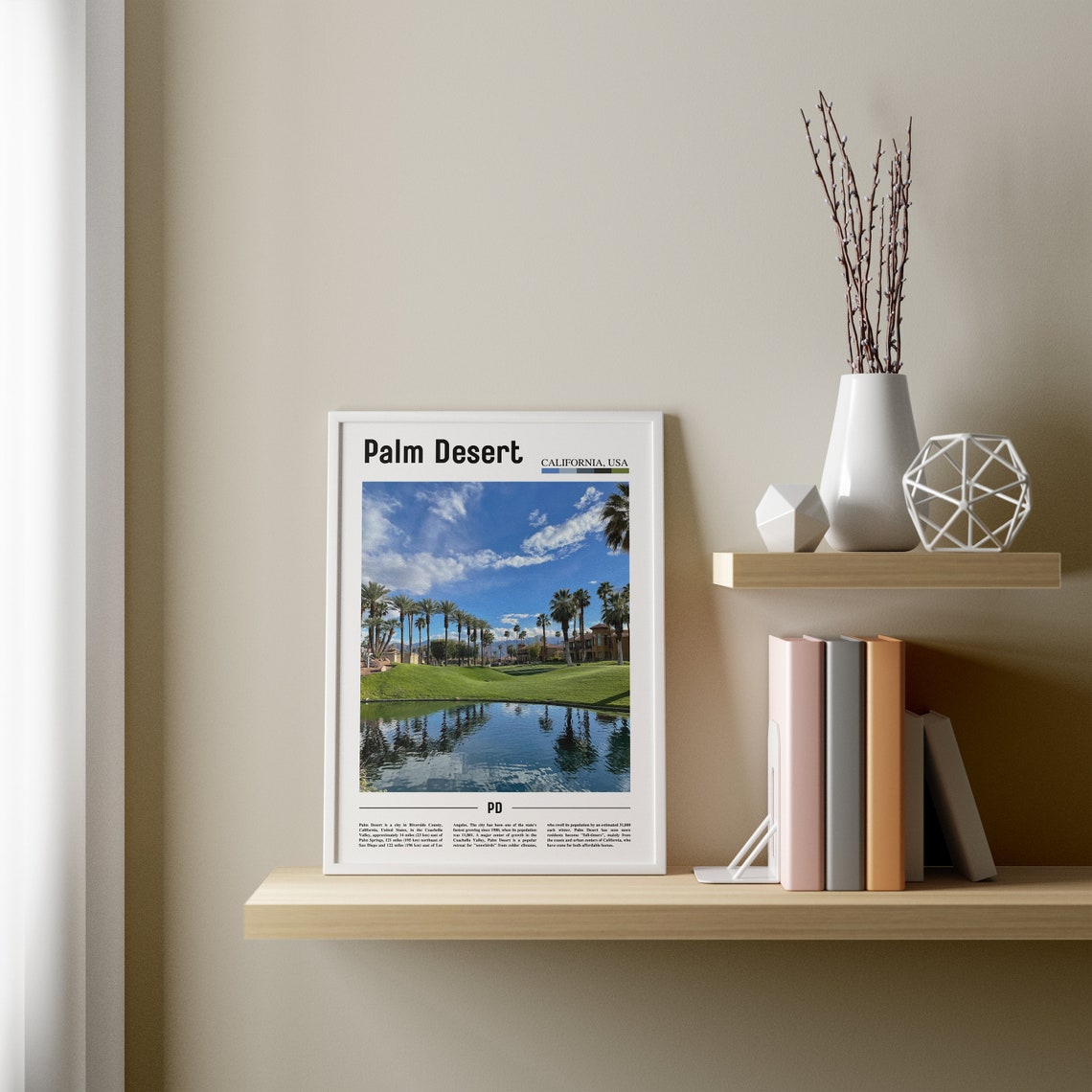 Palm Desert Print Palm Desert Poster Palm Desert Wall Art Minimal Travel Print Minimal City Poster Travel Destination Oil Painting Poster - Image 2
