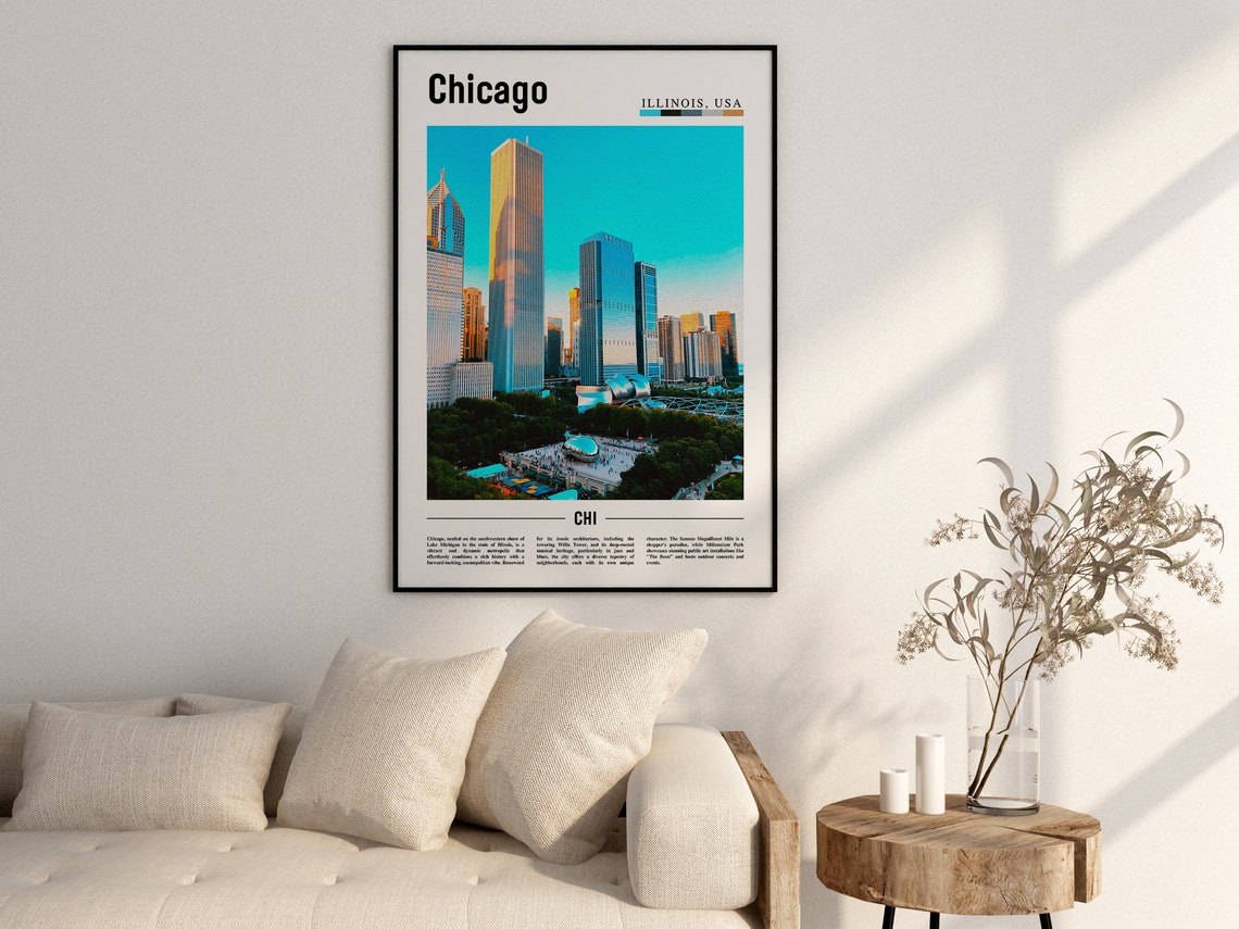Chicago Print Chicago Poster Chicago Wall Art United States Photo United States Poster United States Print - Image 2