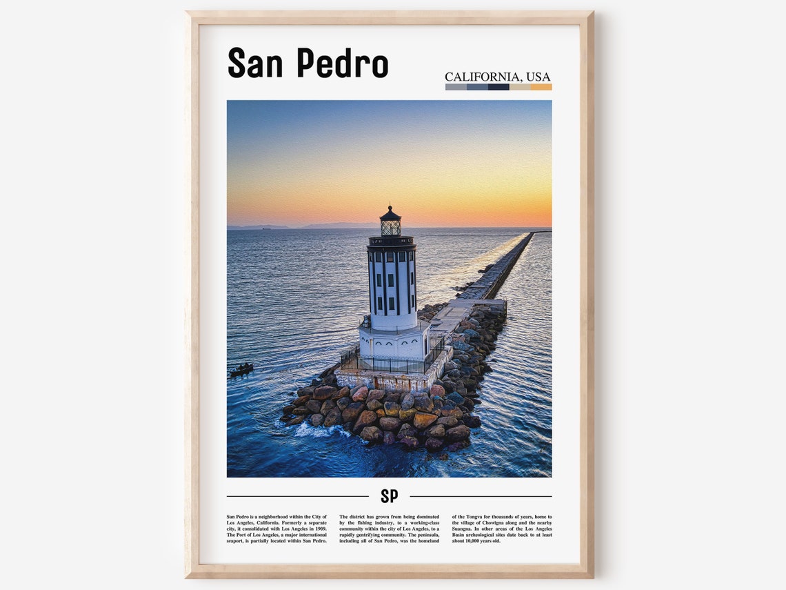 San Pedro Print San Pedro Poster San Pedro Wall Art Minimal Travel Print Minimal City Poster Travel Destination Oil Painting Poster