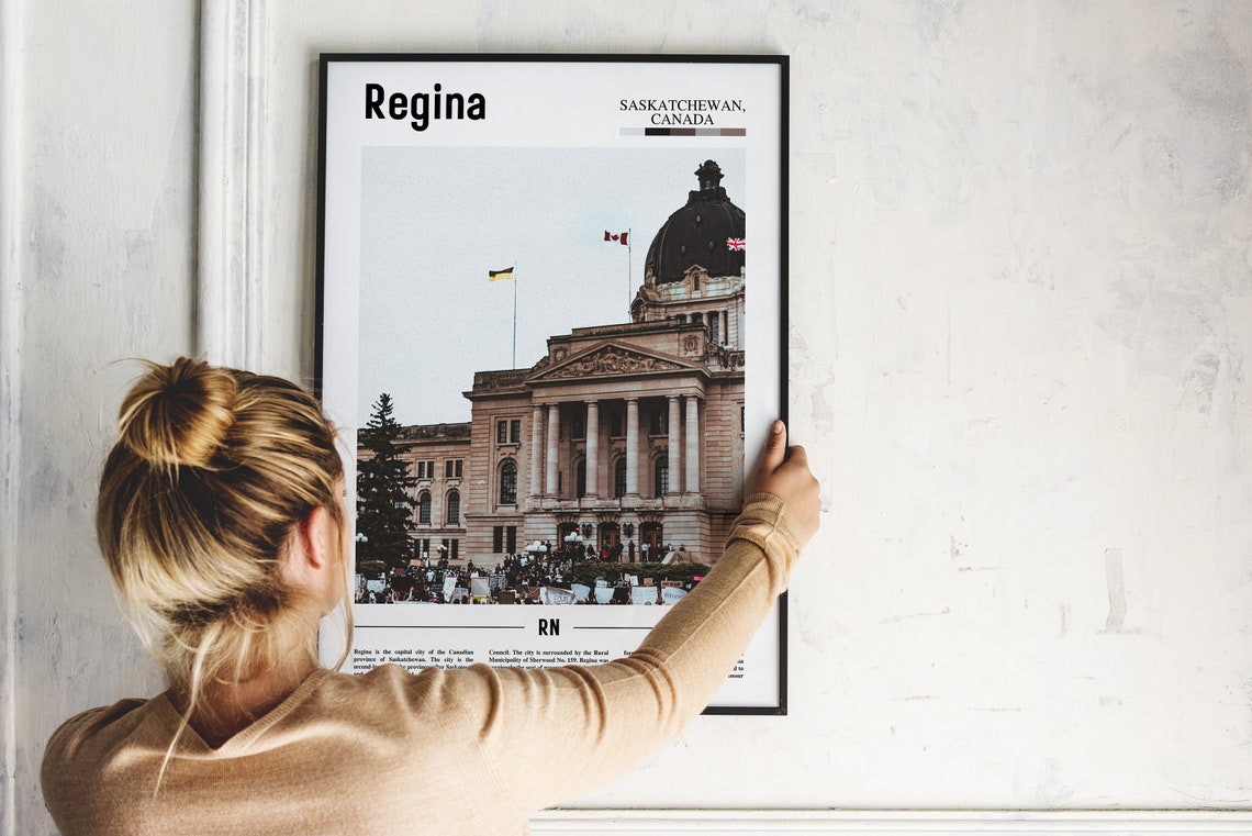 Regina Print Regina Poster Regina Wall Art Minimal Travel Print Minimal City Poster Travel Destination City Print Oil Painting Poster - Image 5