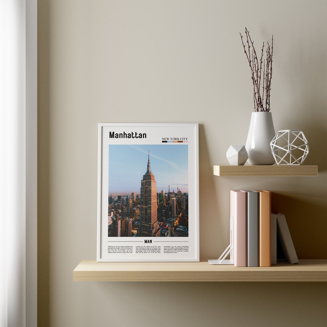 Manhattan Print Manhattan Poster Manhattan Wall Art Oil Painting Poster Colorful City Print City Artwork Travel Artwork Travel Wall Art - Image 3