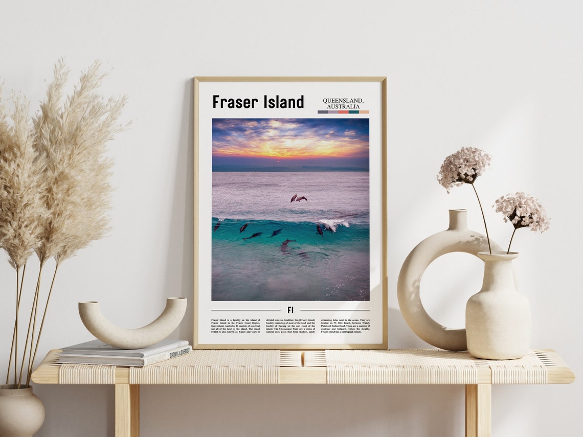 Fraser Island Print Fraser Island Poster Fraser Island Wall Art Minimal Travel Print Minimal City Poster Travel Oil Painting Poster - Image 5