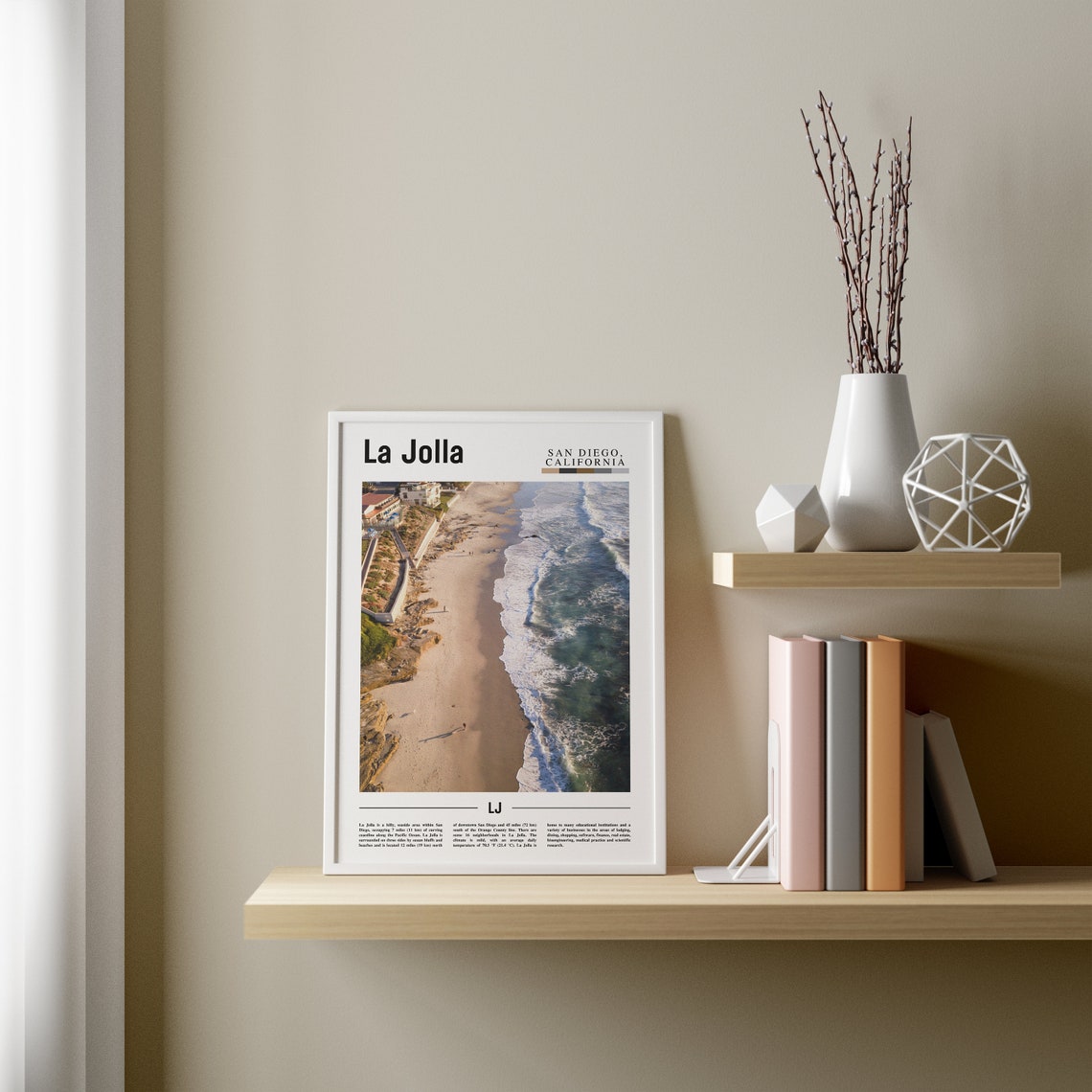 La Jolla Print La Jolla Poster La Jolla Wall Art Minimal Travel Print Minimal City Poster Travel Destination Print Oil Painting Poster - Image 3
