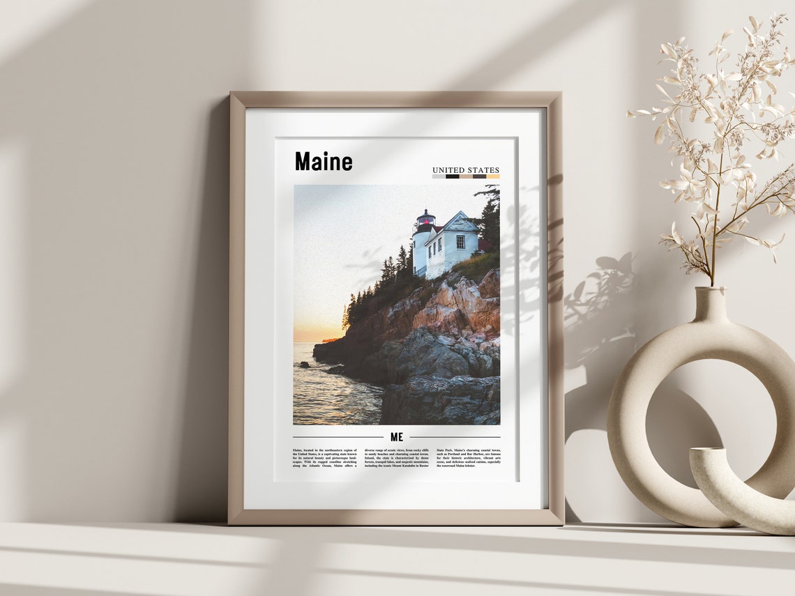 Maine Poster Maine Print Maine Wall Art United States Photo United States Poster United States Print - Image 3