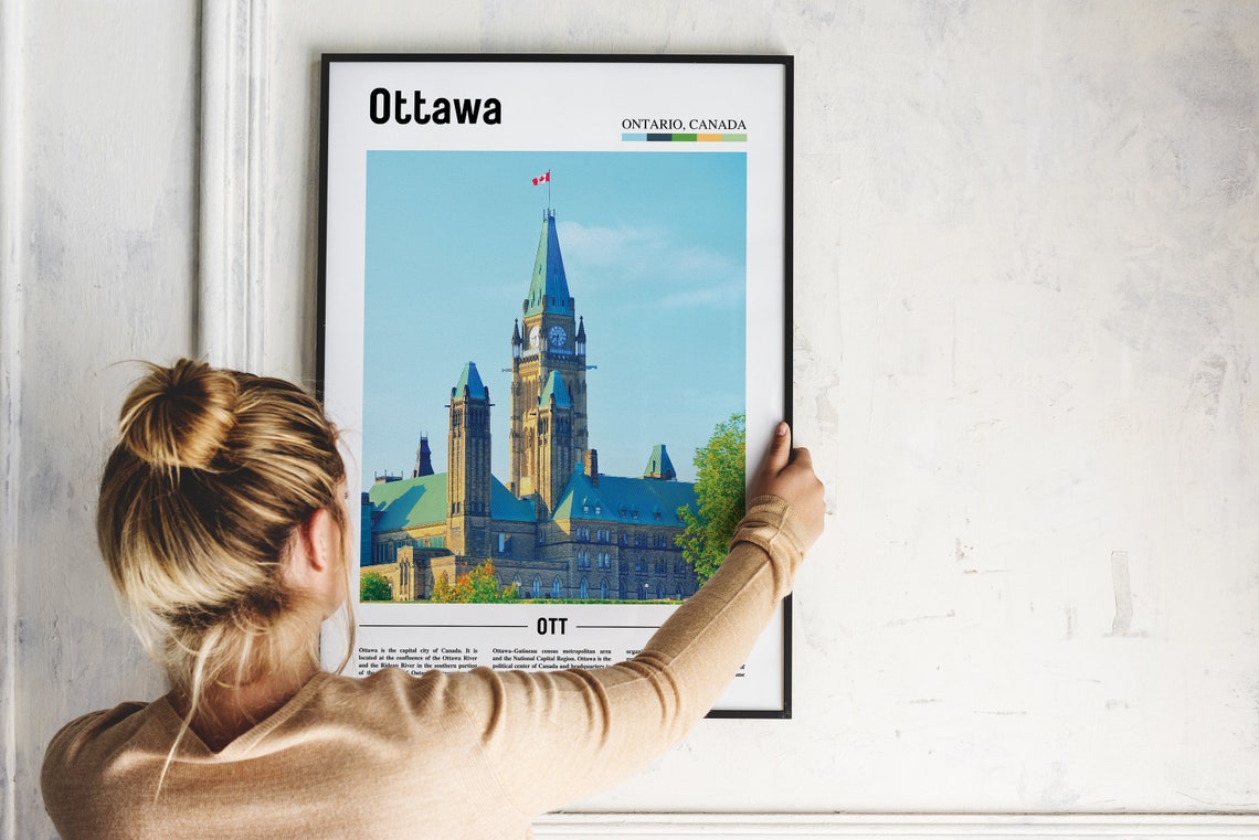 Ottawa Print Ottawa Poster Ottawa Wall Art Oil Painting Poster Colorful City Print City Artwork Travel Artwork Travel Wall Art - Image 4