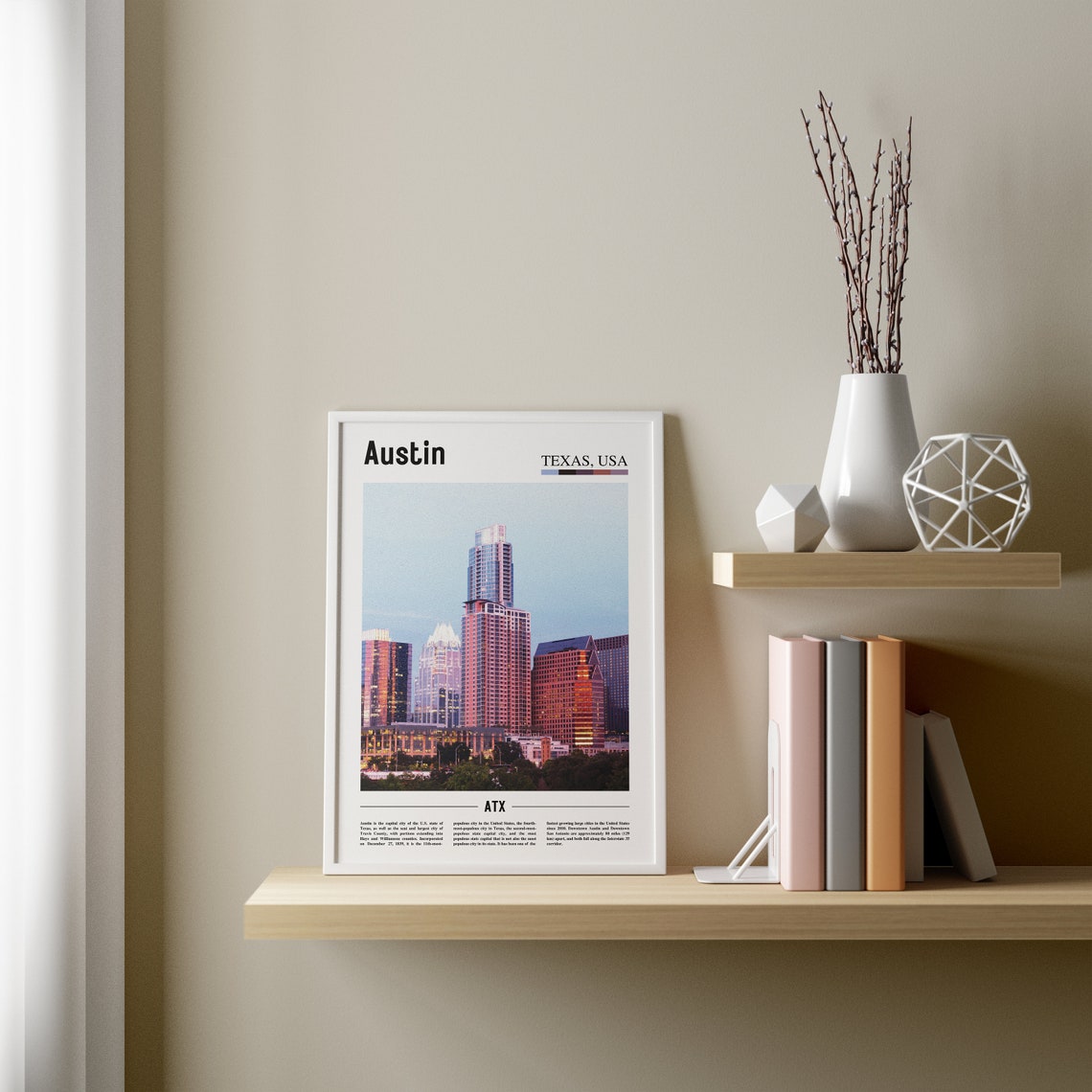 Austin Print Austin Poster Austin Wall Art Oil Painting Poster Colorful City Print City Artwork Travel Artwork Travel Wall Art - Image 3