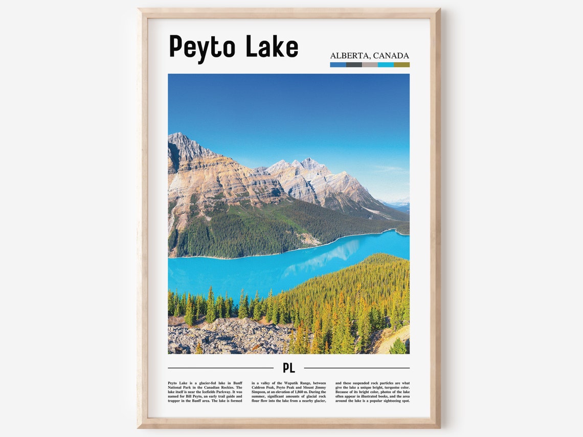 Peyto Lake Print Peyto Lake Poster Peyto Lake Wall Art Oil Painting Poster City Print City Artwork Travel Artwork Travel Wall Art