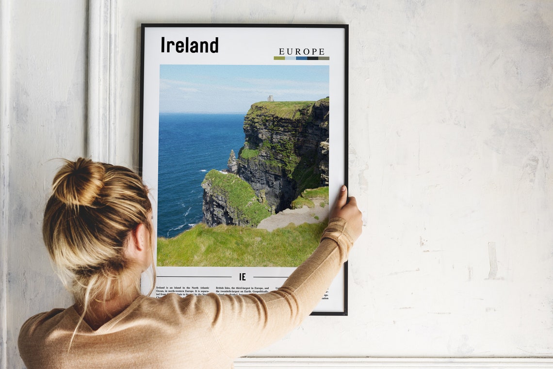 Ireland Poster Ireland Print Ireland Wall Art Minimal Travel Print Minimal City Poster Travel Destination Oil Painting Poster - Image 5