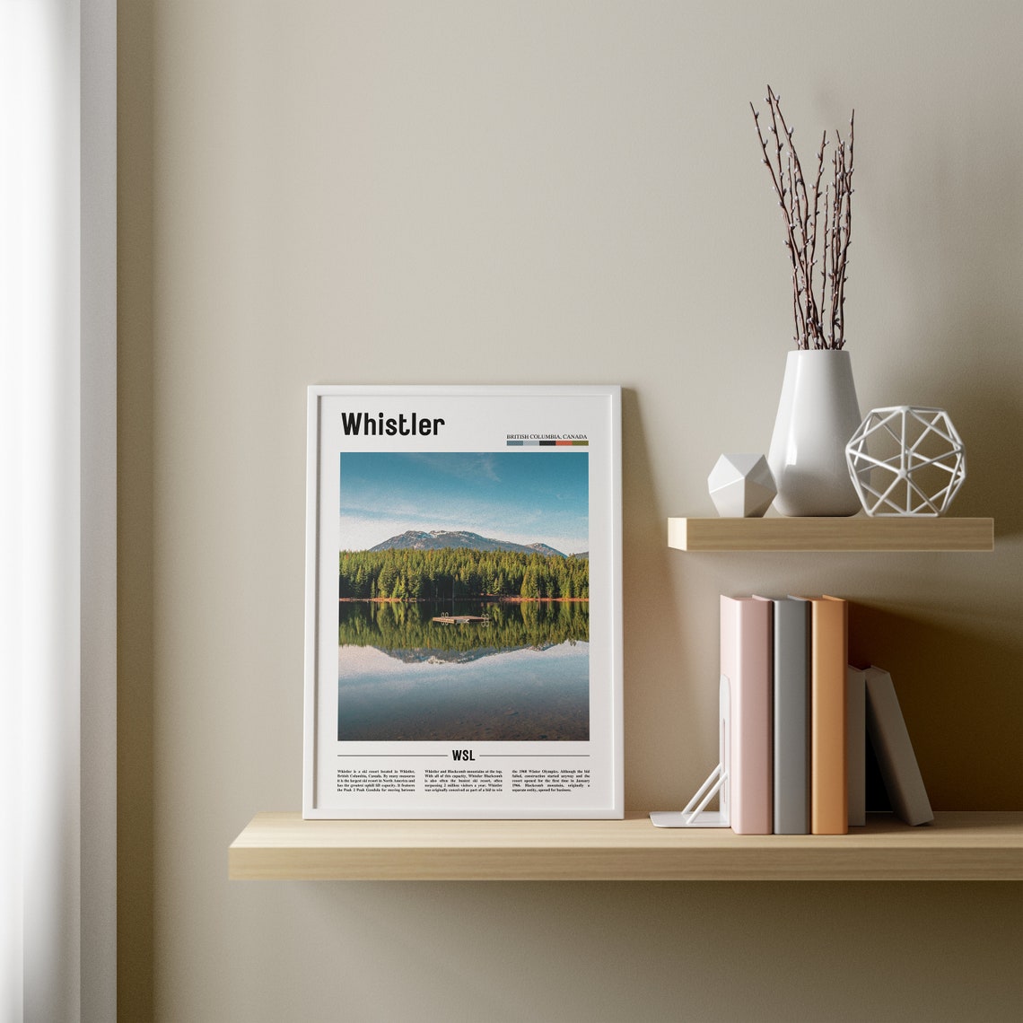 Whistler Print Whistler Poster Whistler Wall Art Oil Painting Poster Colorful City Print City Artwork Travel Artwork Travel Wall Art - Image 3