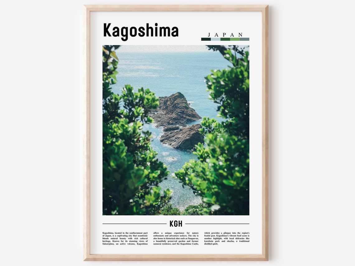 Kagoshima Poster Kagoshima Print Kagoshima Wall Art Asia Print Asia Poster Asia Photo Minimal Travel Poster