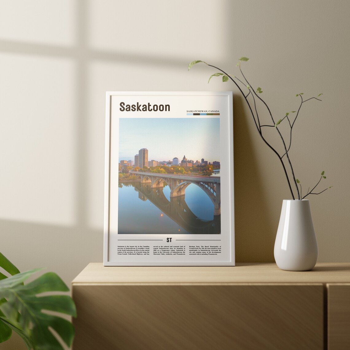 Saskatoon Print Saskatoon Poster Saskatoon Wall Art Oil Painting Poster Colorful City Print City Artwork Travel Artwork Travel Wall Art - Image 2