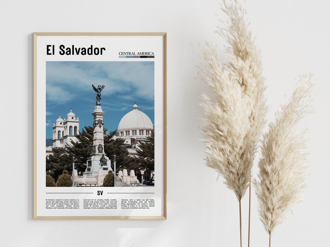 El Salvador Poster El Salvador Print El Salvador Wall Art Central America Poster Central America Print Travel Poster - Image 4