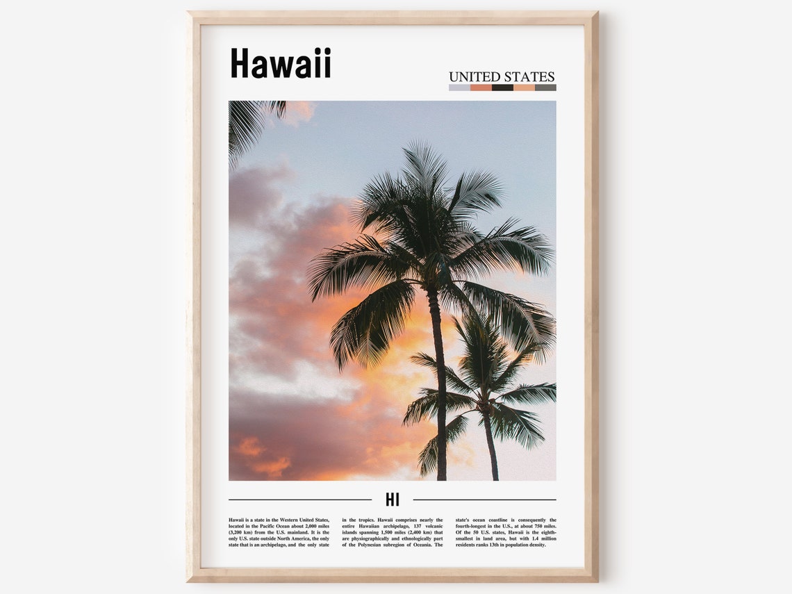 Hawaii Poster Hawaii Print Hawaii Wall Art United States Photo United States Poster United States Print Travel Poster
