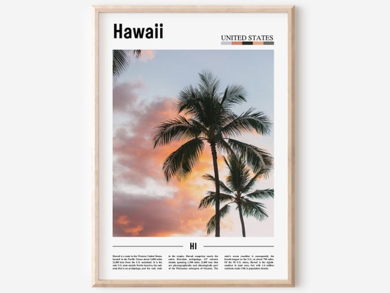 Hawaii Poster Hawaii Print Hawaii Wall Art United States Photo United States Poster United States Print Travel Poster