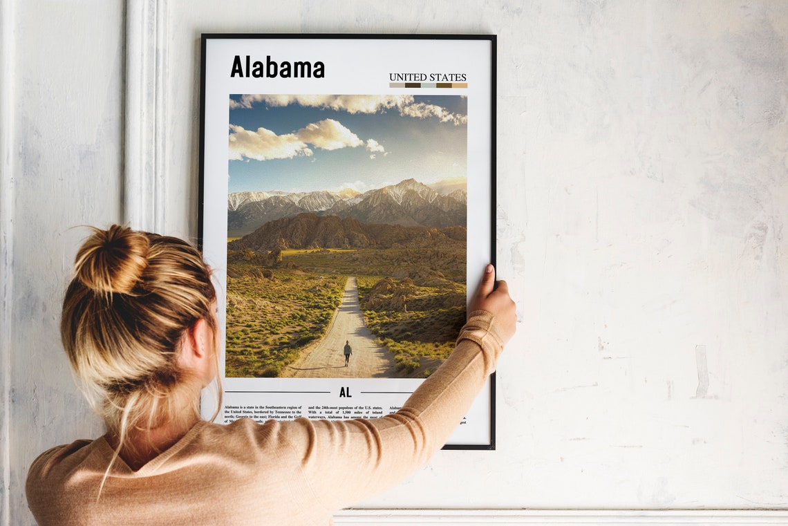 Alabama Print Alabama Poster Alabama Wall Art Oil Painting Poster Colorful City Print City Artwork Travel Artwork Travel Wall Art - Image 5
