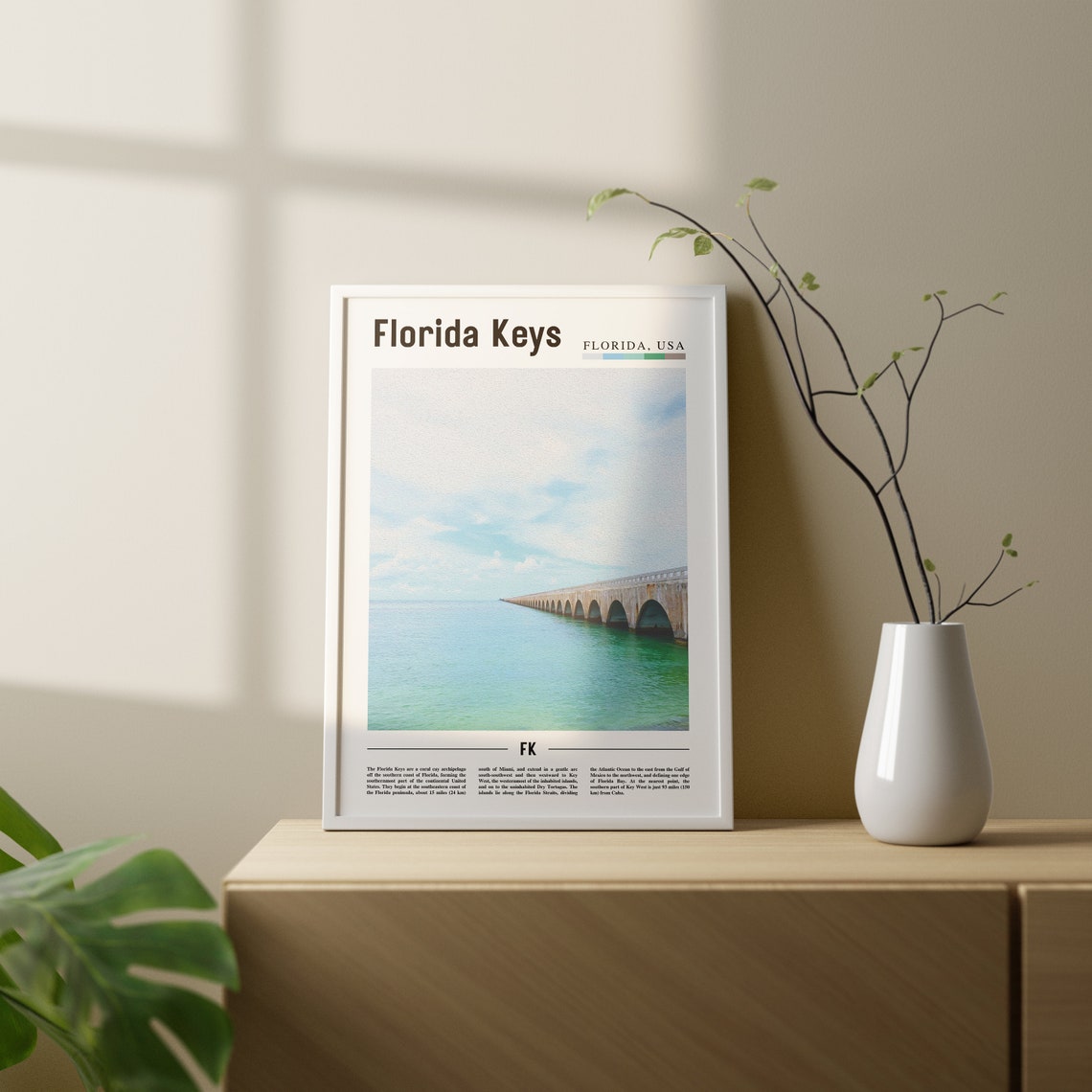 Florida Keys Print Florida Keys Poster Florida Keys Wall Art Oil Painting Poster City Print City Artwork Travel Artwork Travel Wall Art - Image 2