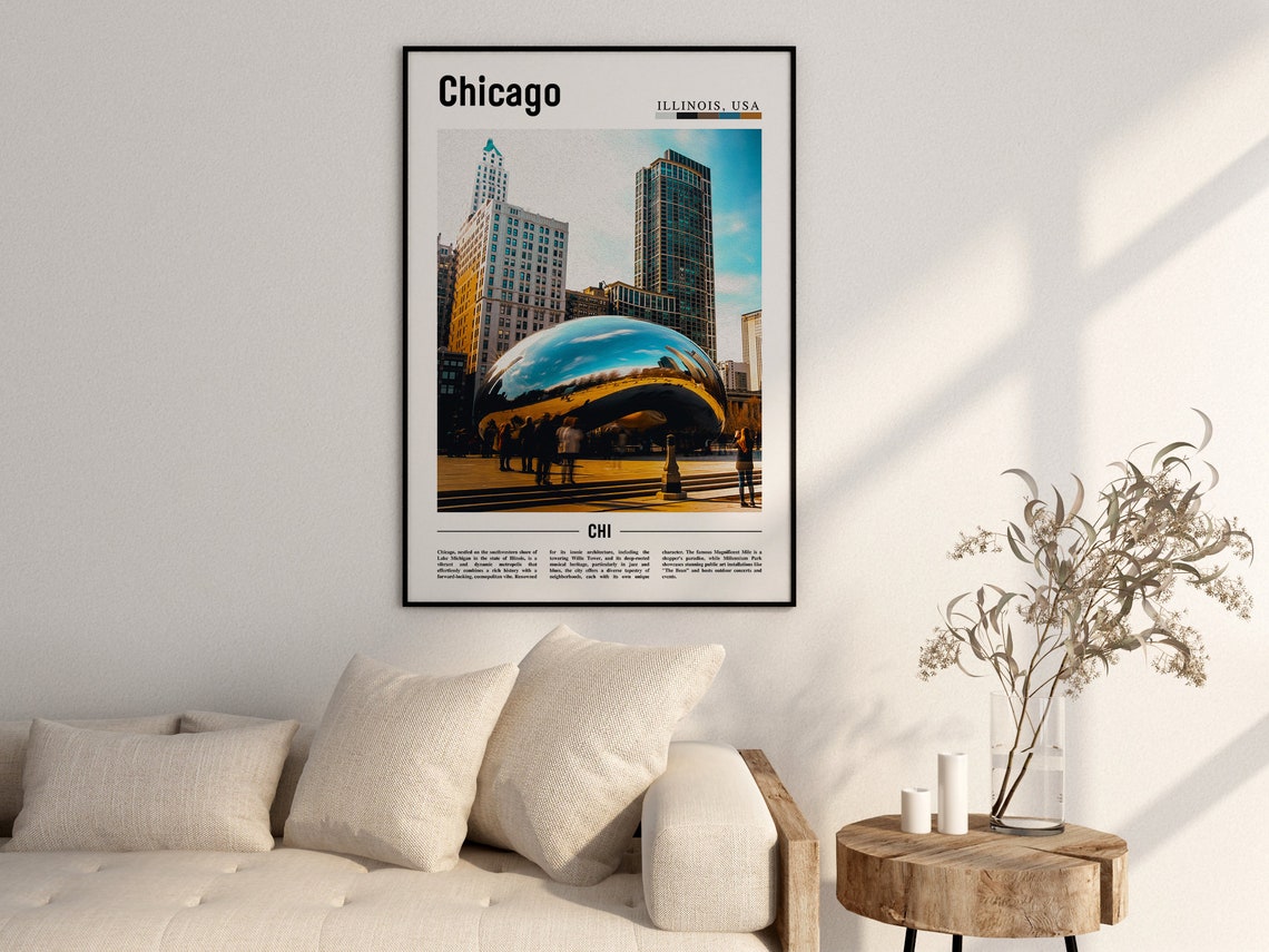 Chicago Print Chicago Poster Chicago Wall Art United States Photo United States Poster United States Print - Image 2