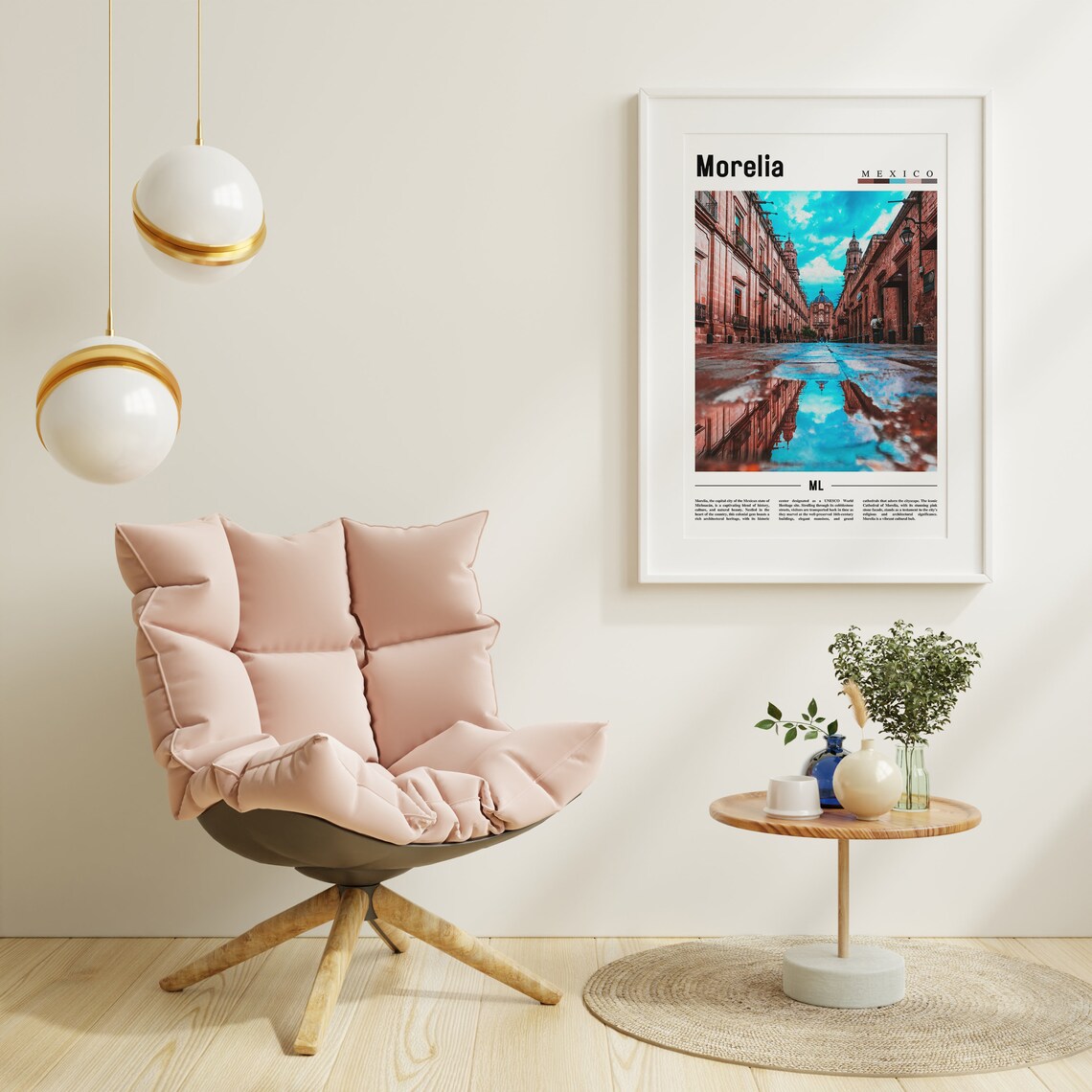 Morelia Poster Morelia Print Morelia Wall Art Minimal Travel Print Travel Destination Oil Painting Poster - Image 6