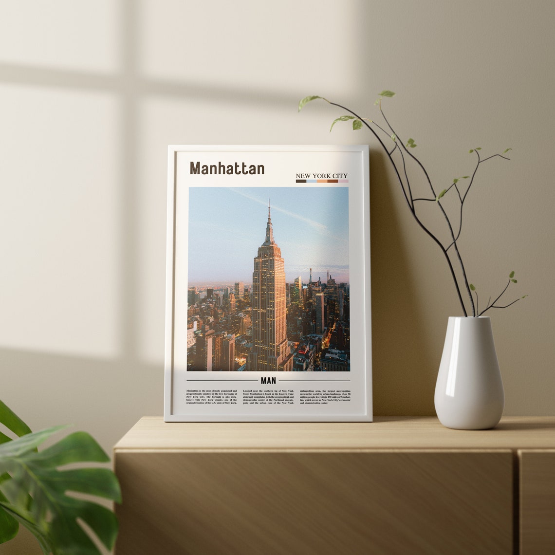 Manhattan Print Manhattan Poster Manhattan Wall Art Oil Painting Poster Colorful City Print City Artwork Travel Artwork Travel Wall Art - Image 2