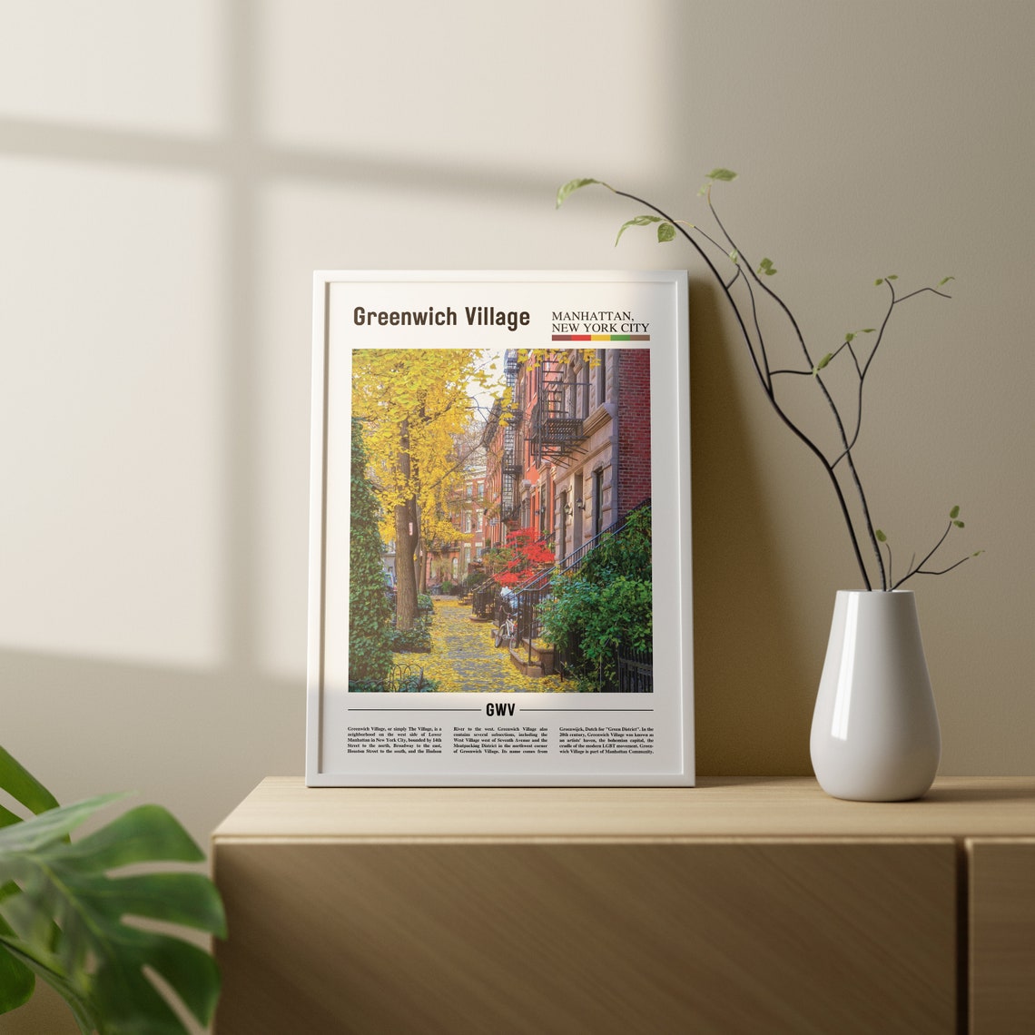 Greenwich Village Print Greenwich Village Poster Greenwich Village Wall Art Oil Painting Poster City Artwork Travel Artwork Travel Art - Image 3