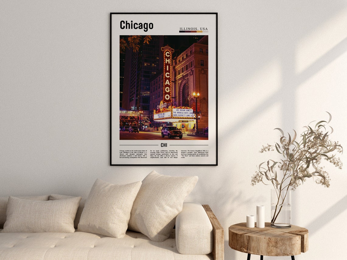 Chicago Print Chicago Poster Chicago Wall Art United States Photo United States Poster United States Print - Image 2