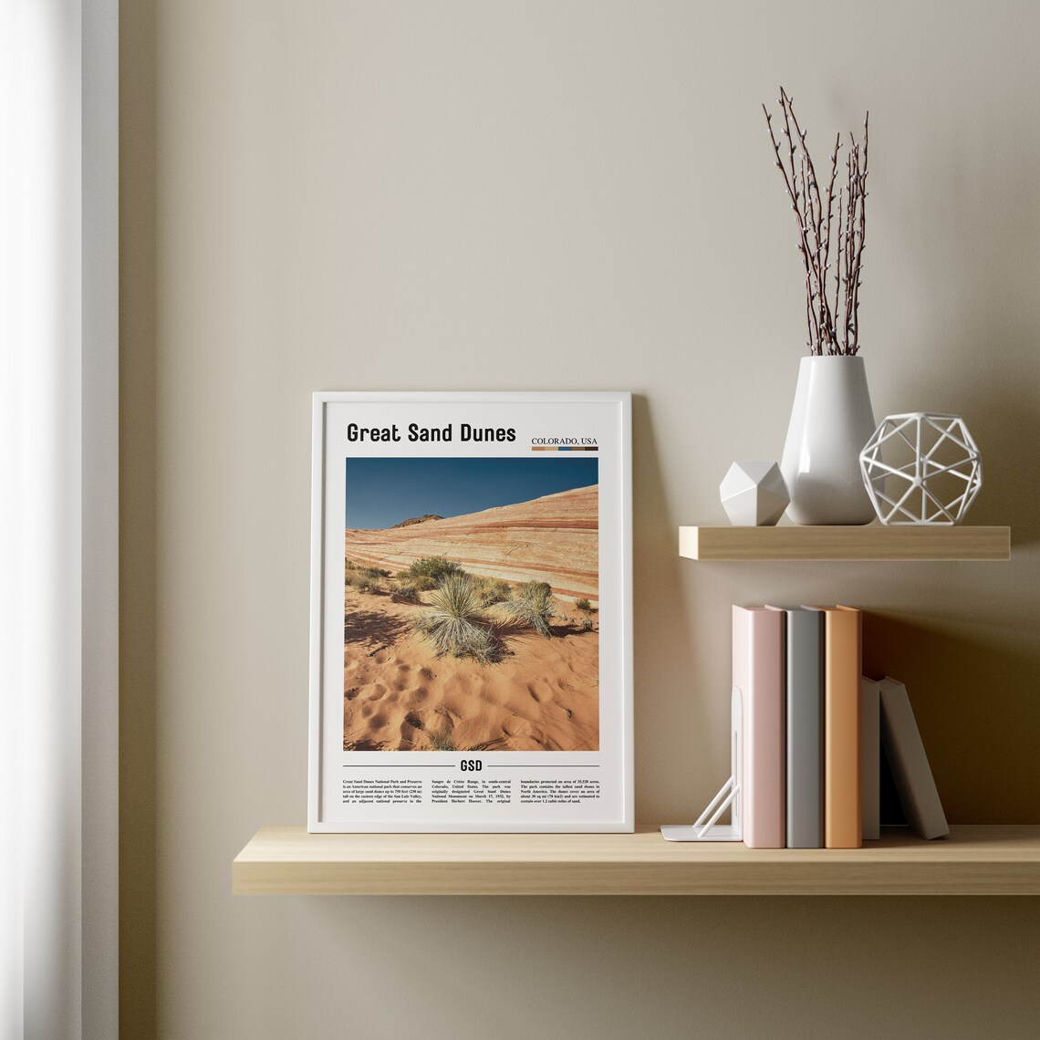 Great Sand Dunes Print Great Sand Dunes Poster Great Sand Dunes Wall Art Oil Painting Poster Colorful City Print Travel Wall Art - Image 3
