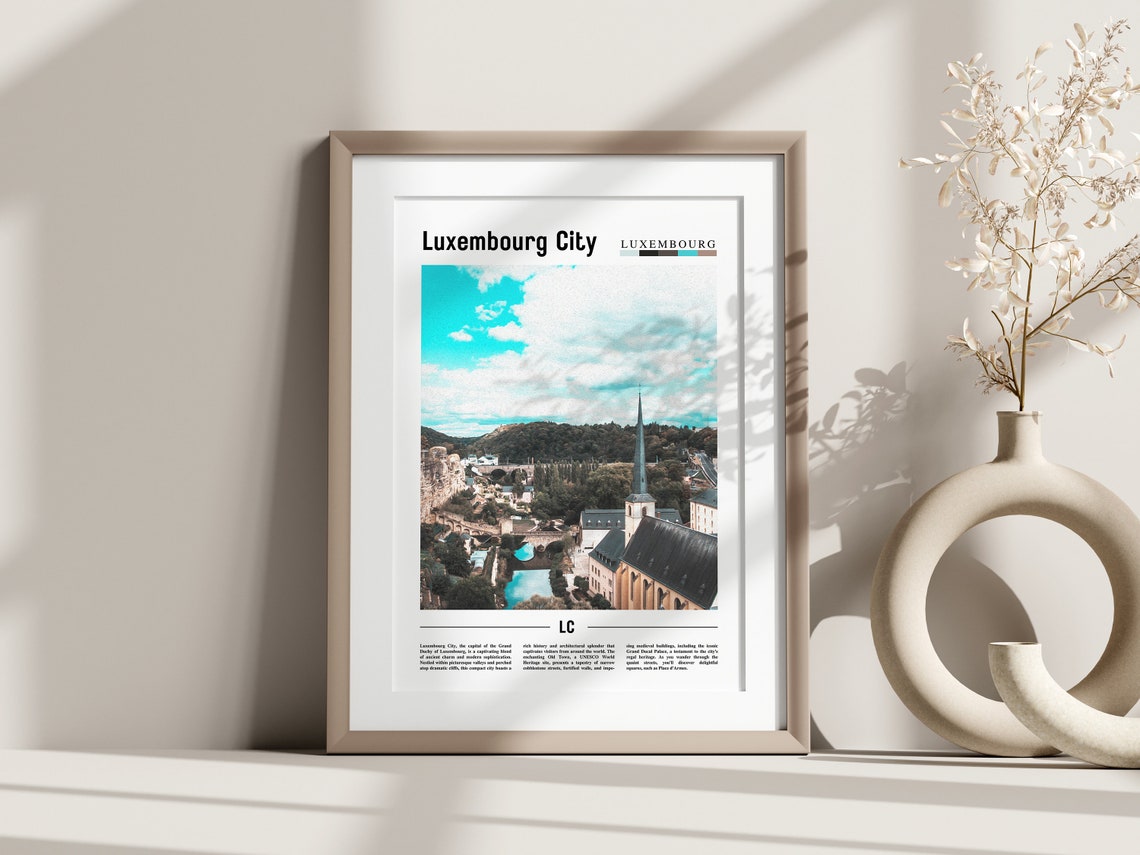 Luxembourg City Poster Luxembourg City Print Luxembourg City Wall Art Europe Photo Europe Poster Europe Print Travel Poster - Image 2