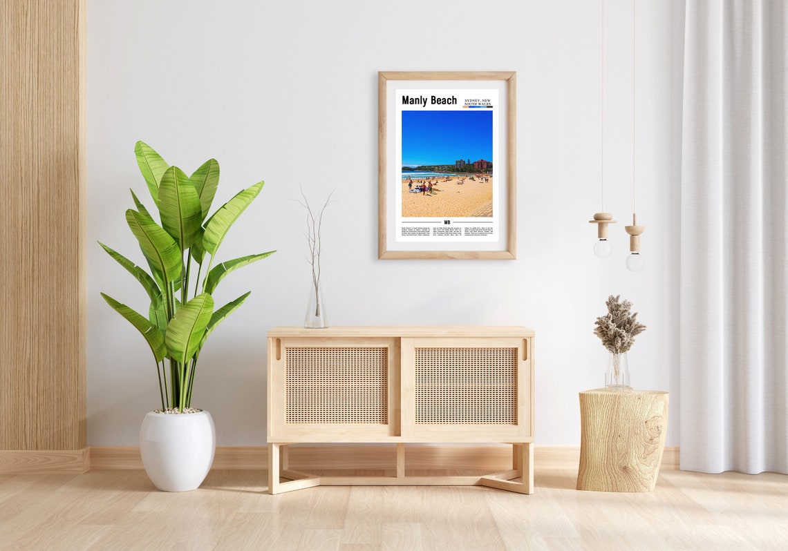 Manly Beach Print Manly Beach Poster Manly Beach Wall Art Minimal Travel Print Minimal City Poster Travel Destination Oil Painting Poster - Image 4