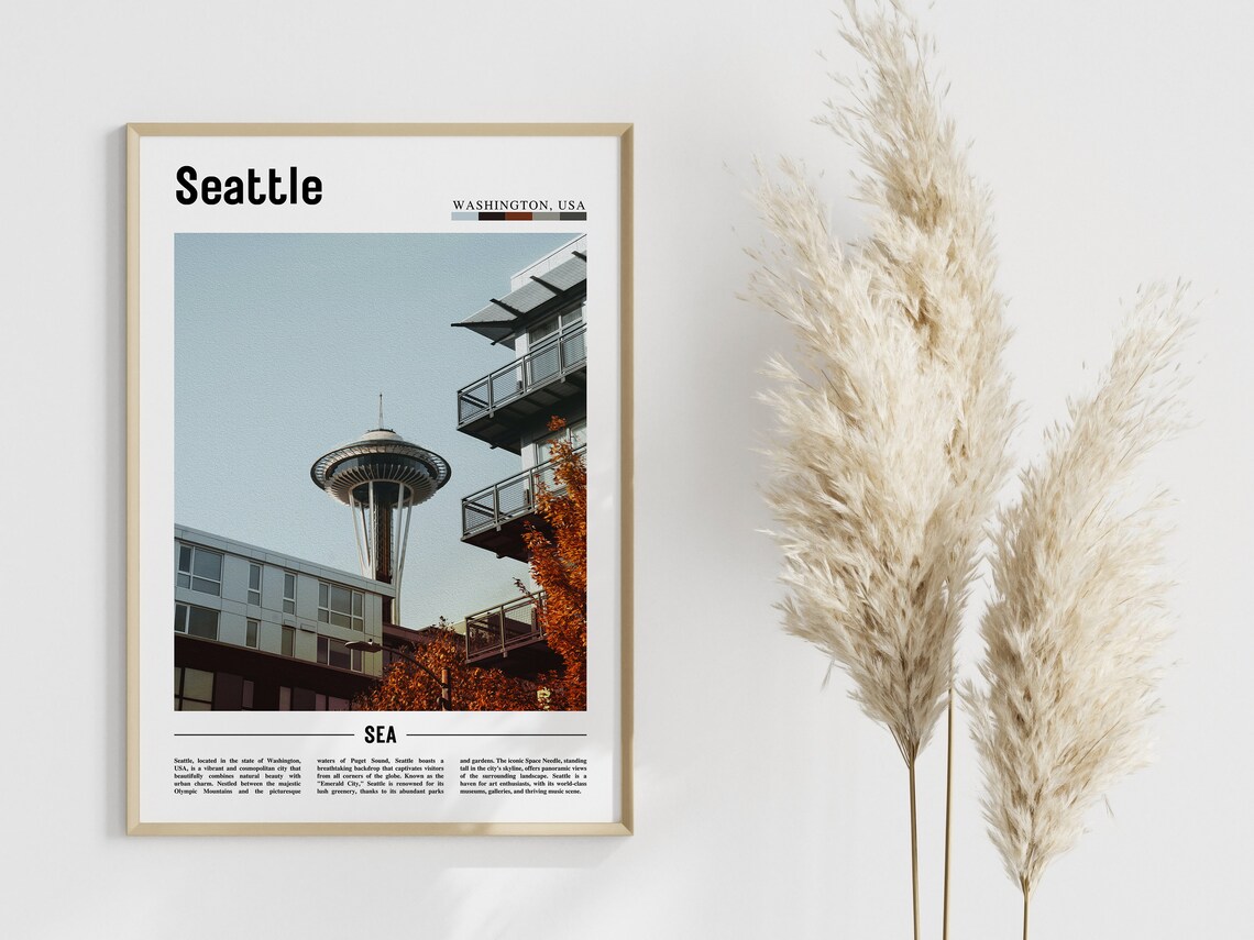 Seattle Poster Seattle Print Seattle Wall Art United States Photo United States Poster United States Print - Image 4