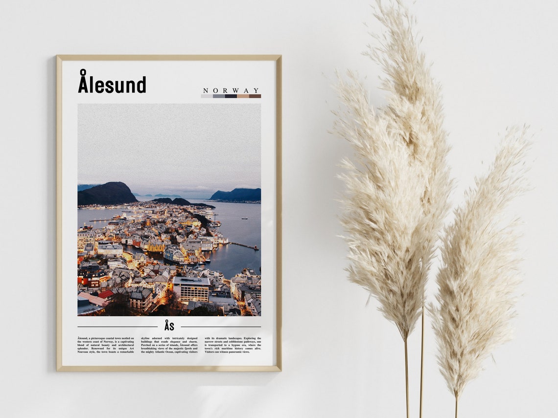 Lesund Poster Lesund Print Lesund Wall Art Europe Photo Europe Poster Europe Print Travel Poster - Image 4