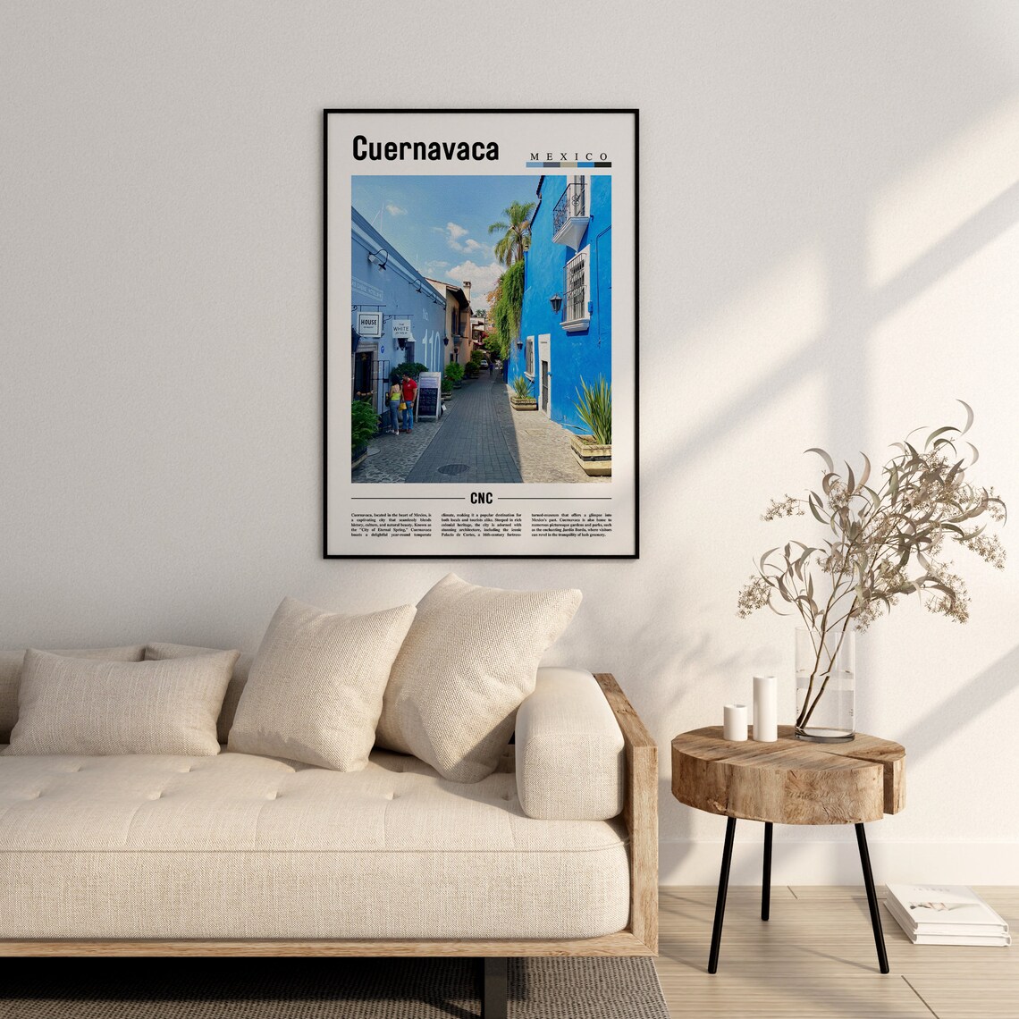 Cuernavaca Minimal Travel Poster, Oil Painting - Image 3