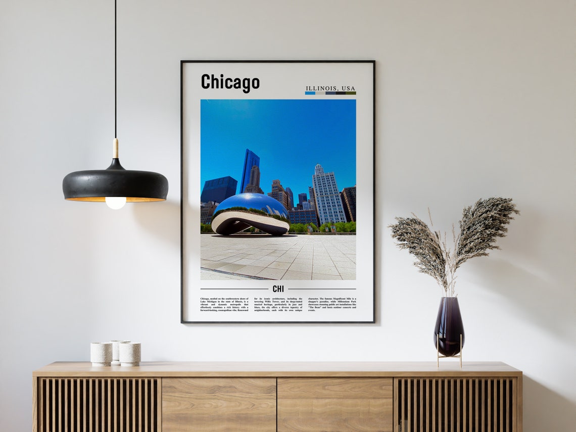 Chicago Print Chicago Poster Chicago Wall Art United States Photo United States Poster United States Print - Image 4